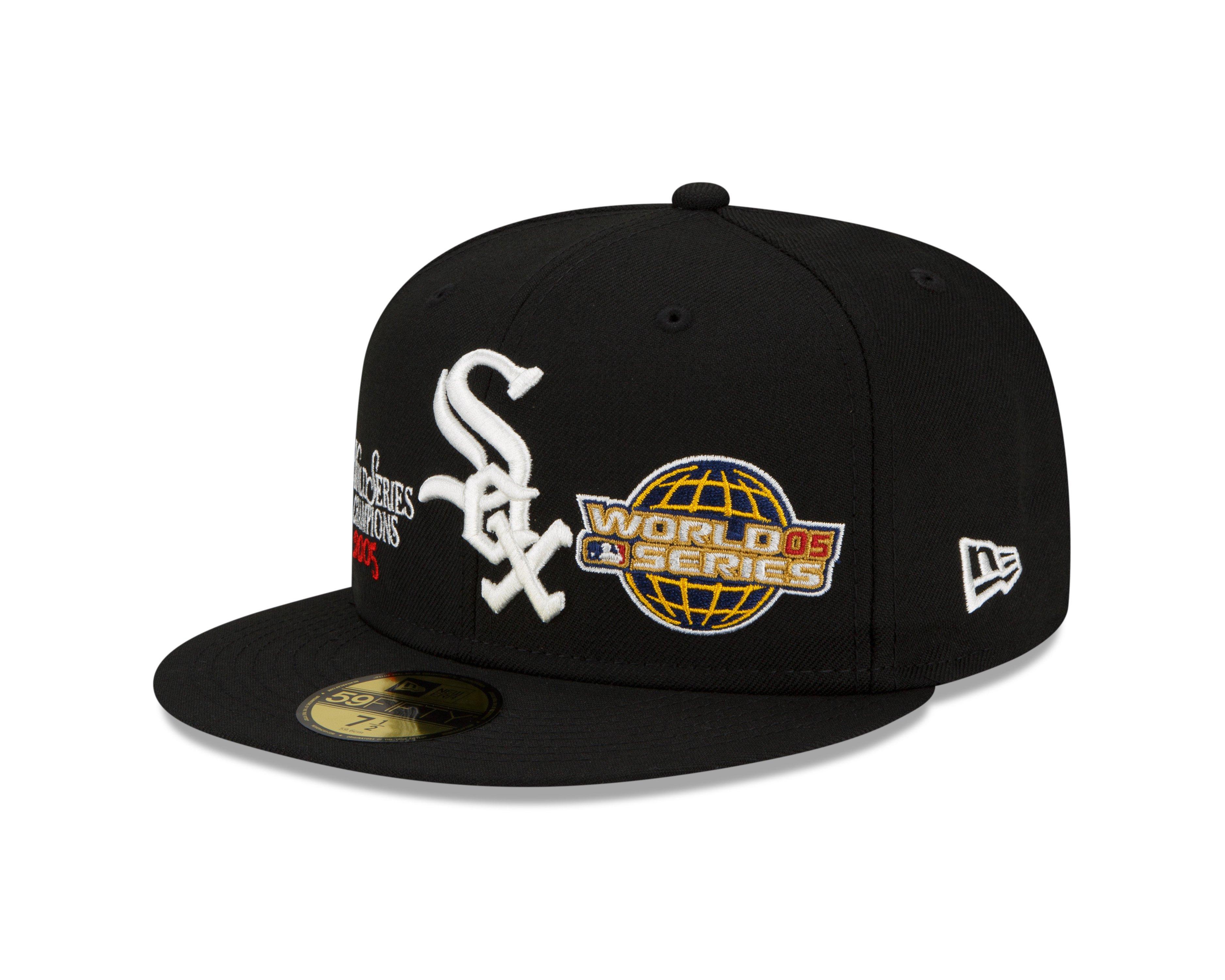 Chicago White Sox New Era Retro 2005 World Series 59FIFTY Fitted Hat - Cream/Black 7 3/4