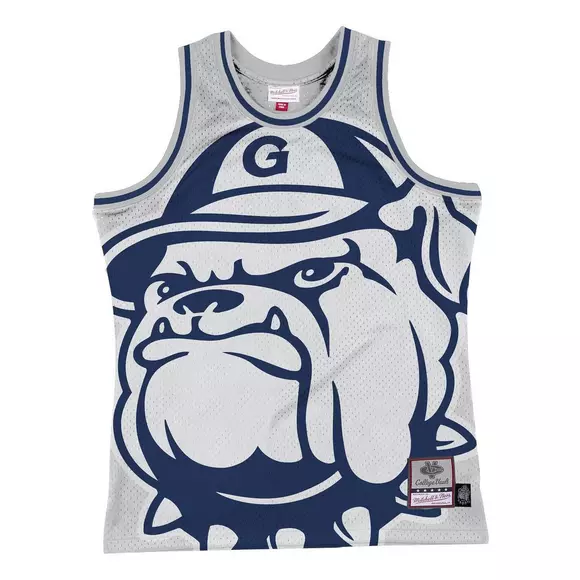 Mitchell & Ness, Shirts, Mitchell And Ness Mens Gray Georgetown University  Big Face Jersey Size 2xl Or L