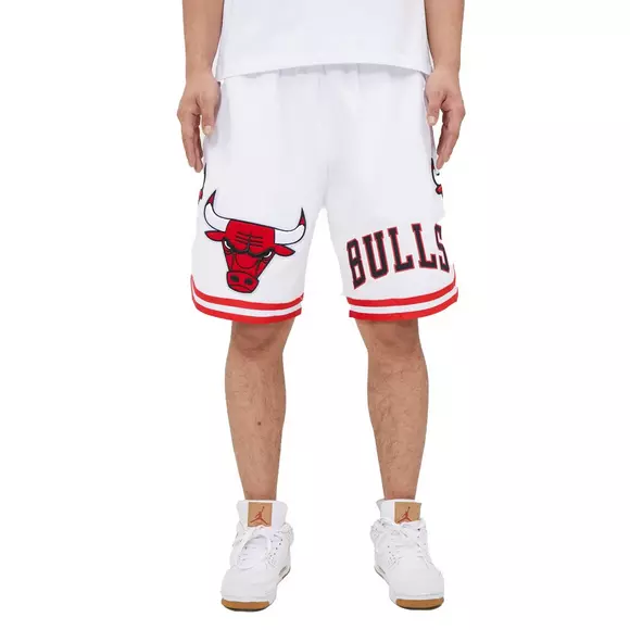 Men's Pro Standard White Chicago Bulls 6X NBA Finals Champions Mesh Capsule Shorts Size: Large
