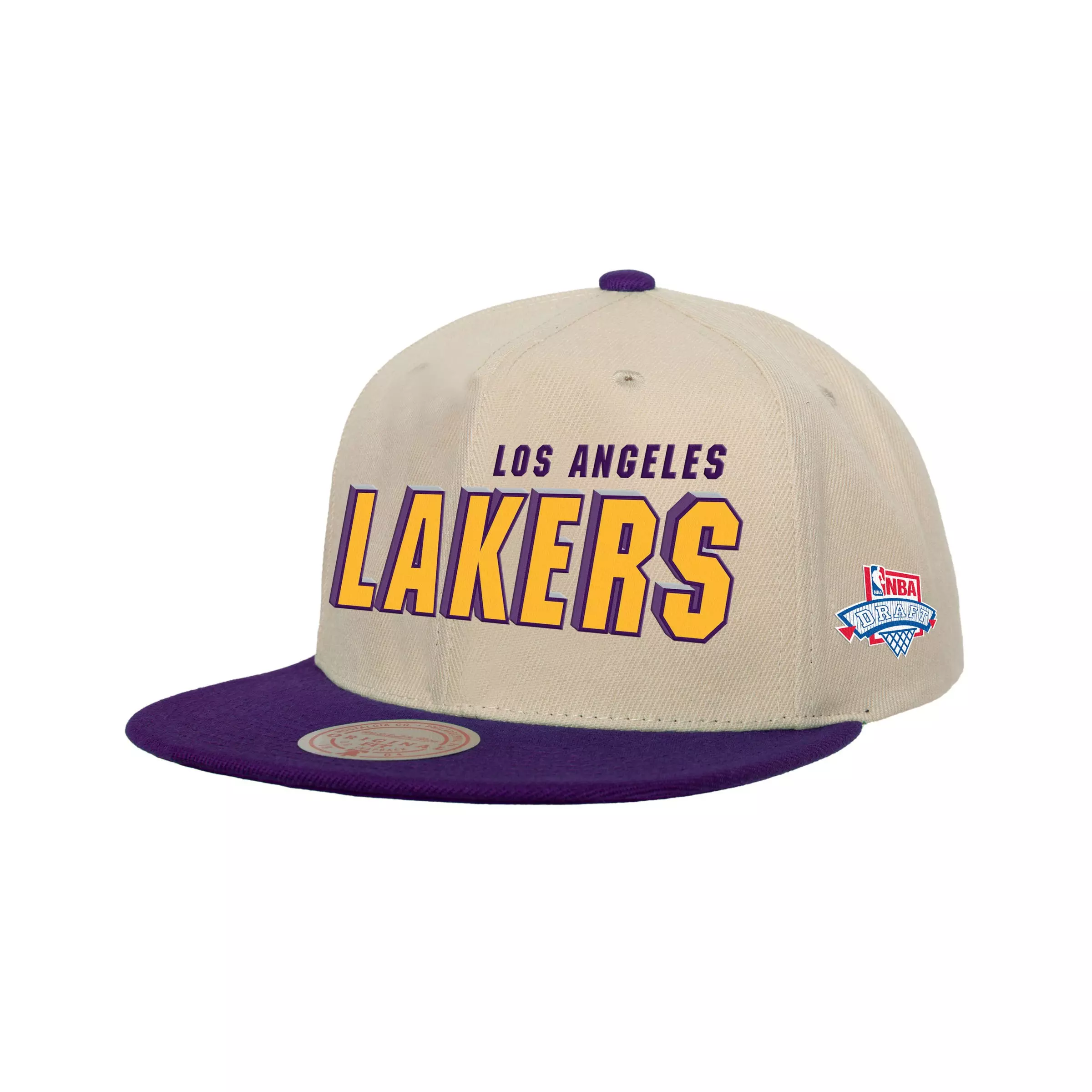Mitchell & Ness Los Angeles Lakers Draft Day 1996 Snapback Hat - CREAM