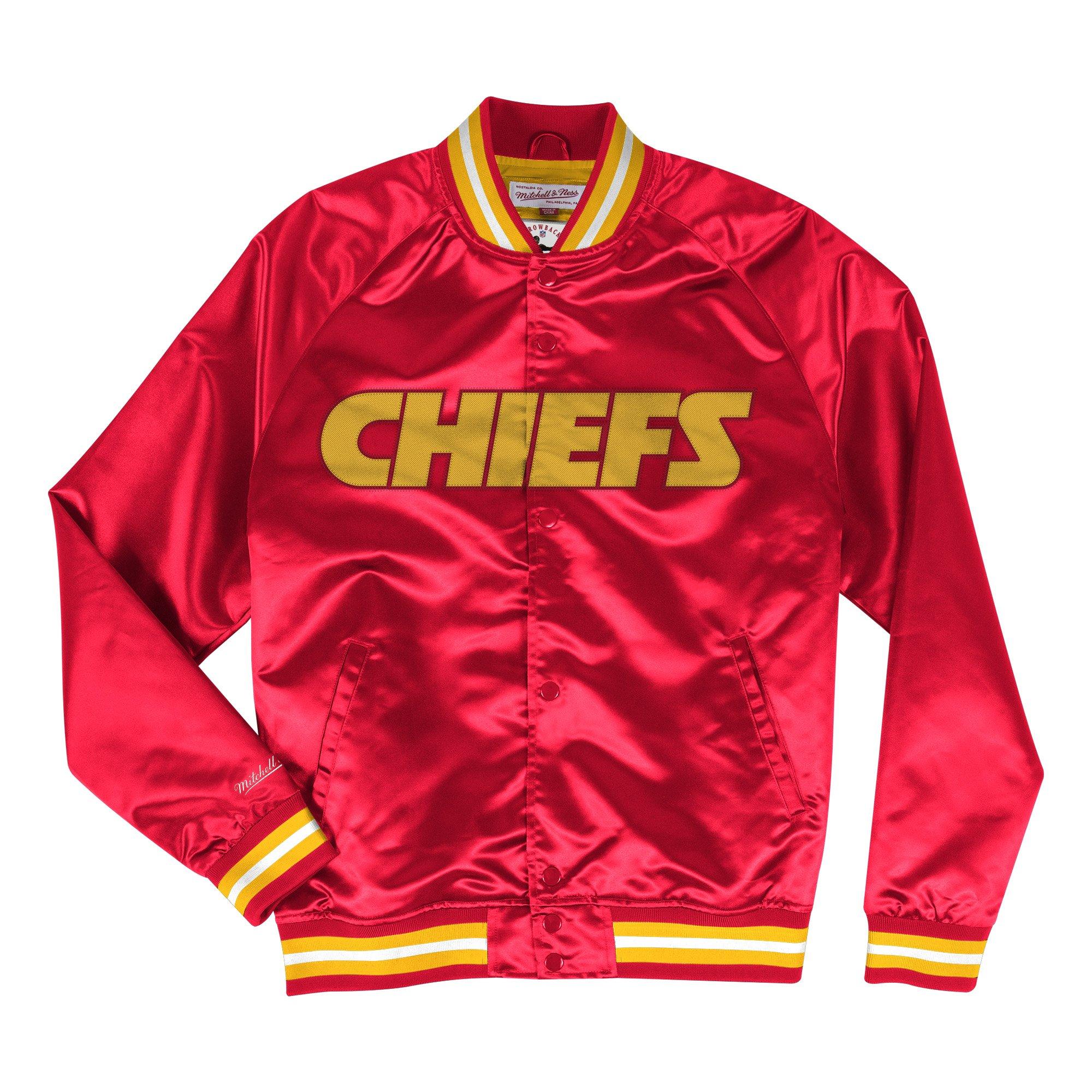 Mitchell and Ness Kansas City Chiefs Mens Red Block Long Sleeve Hoodie