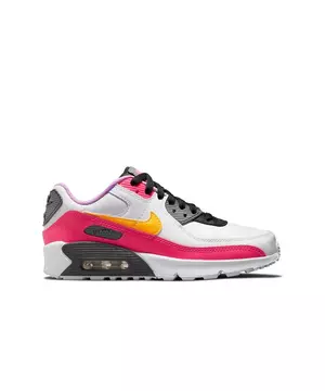 Nike Air Max 90 Wild Child "White/Laser Orange/Black/Hyper Pink" Grade Girls' Shoe - Hibbett | City Gear