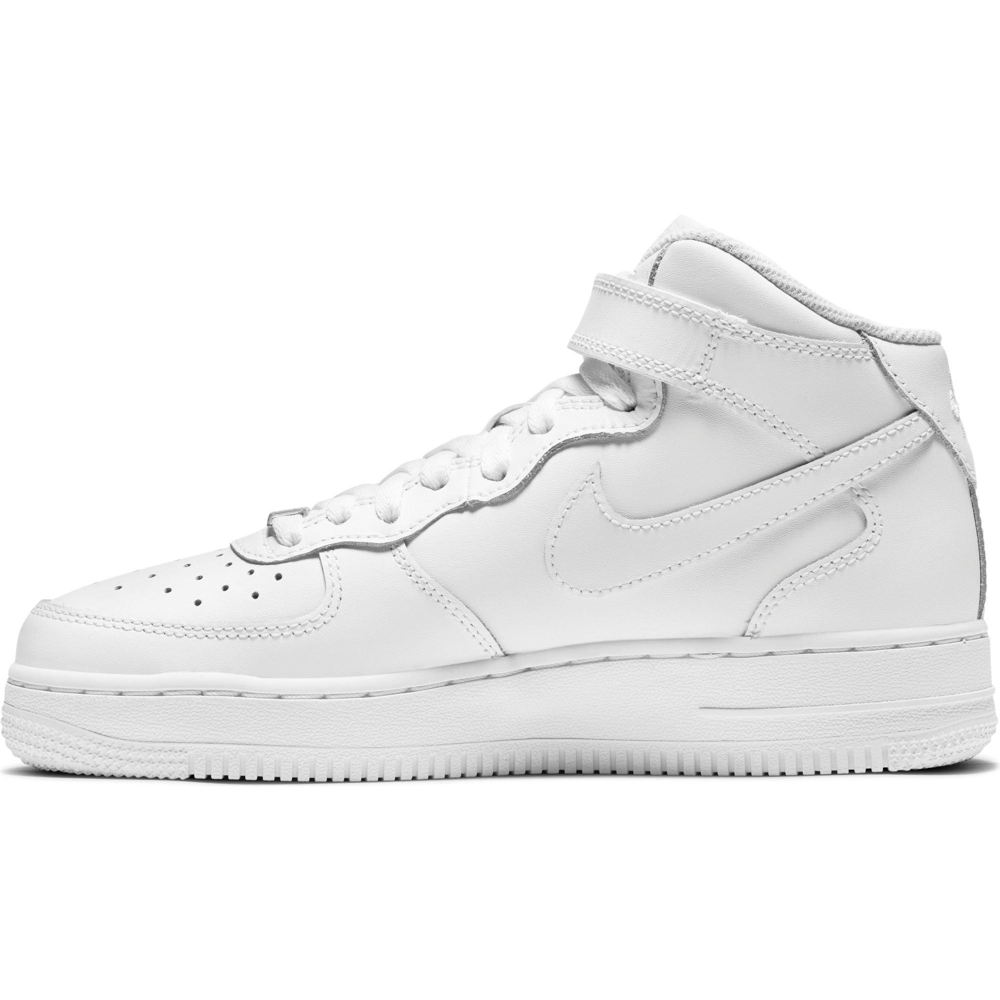 Nike Air Force 1 Mid LE White Grade School Kids' Shoe - Hibbett