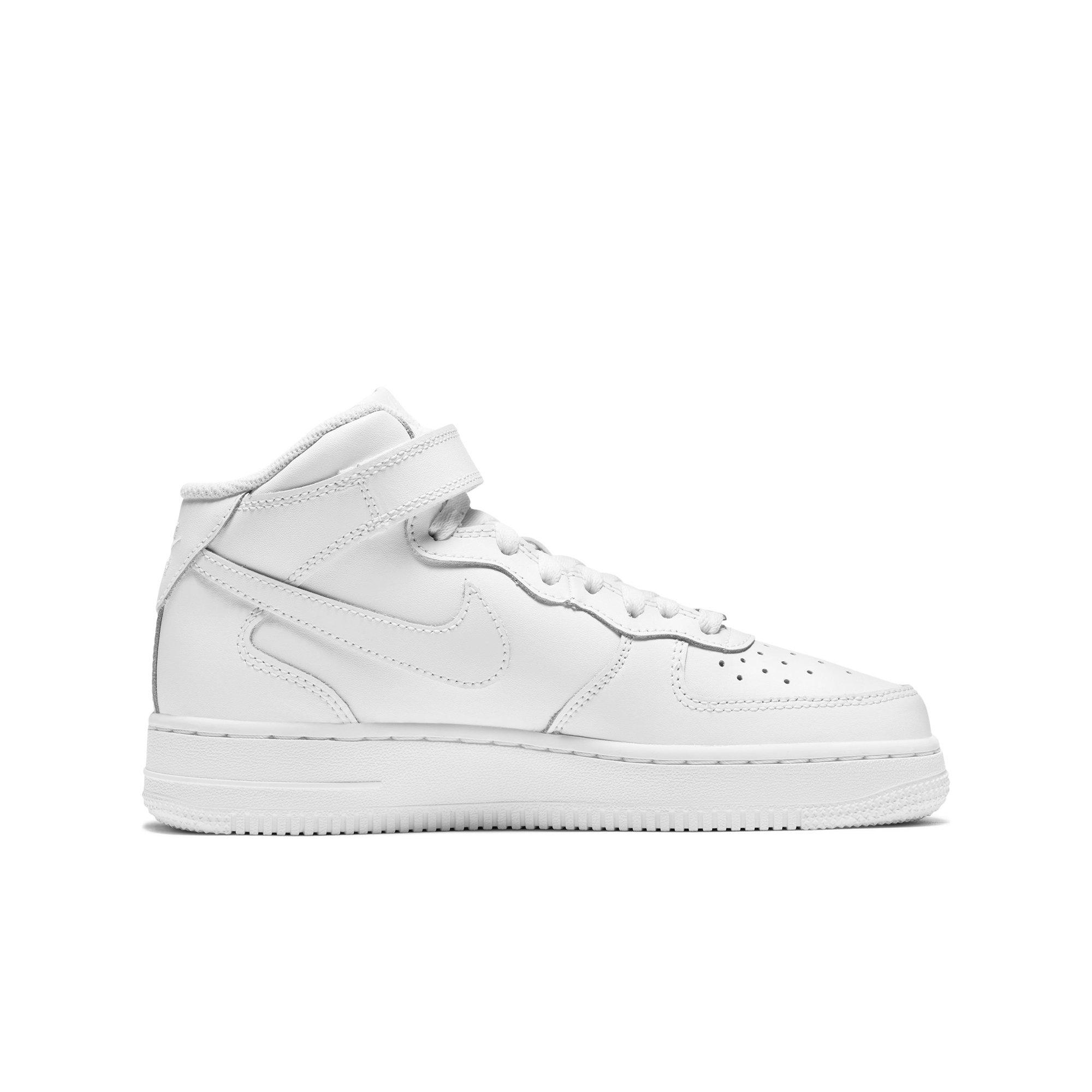 Nike Air Force 1 Mid LE White Grade School Kids' Shoe - Hibbett