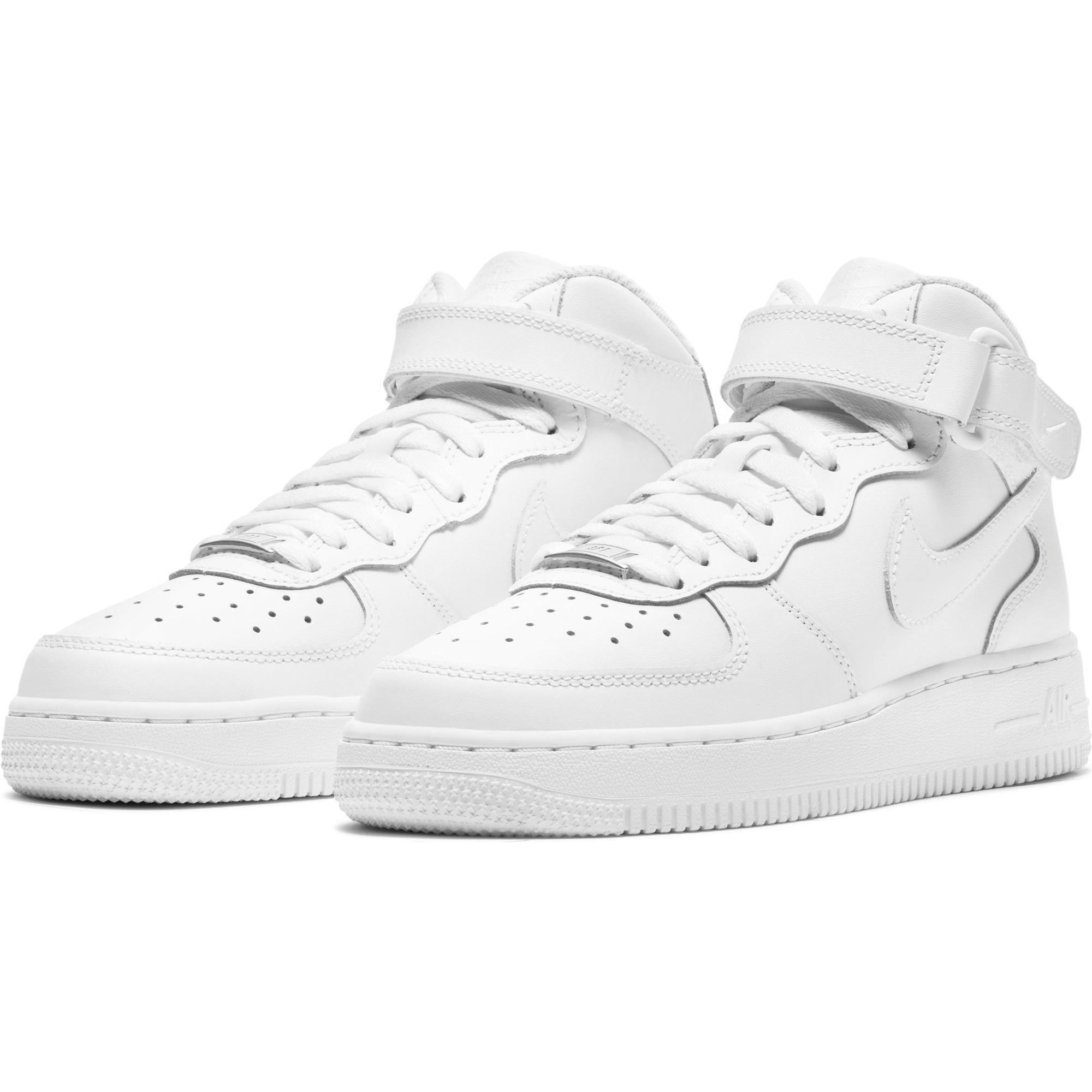 Nike Air Force 1 White/Aura Grade School Kids' Shoe - Hibbett