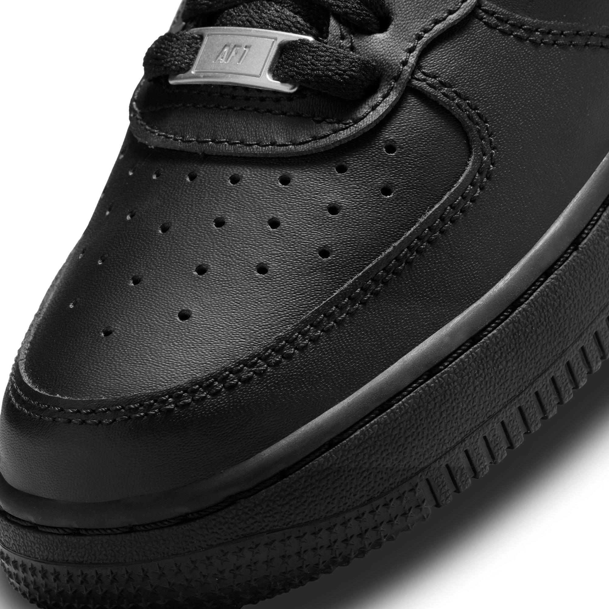 Nike Air Force 1 Black/University Red Grade School Boys' Shoe - Hibbett