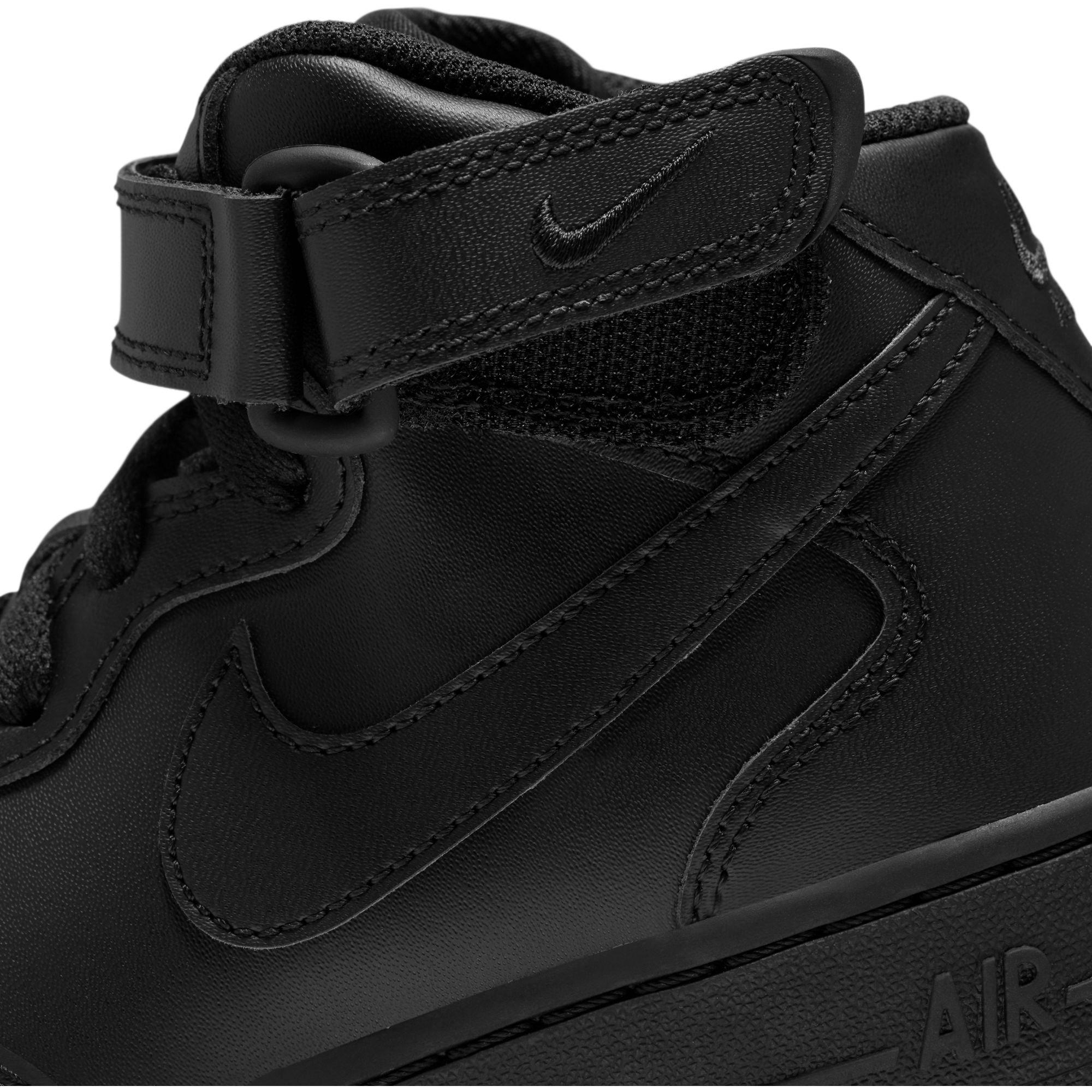 Nike Air Force 1 Black/University Red Grade School Boys' Shoe - Hibbett