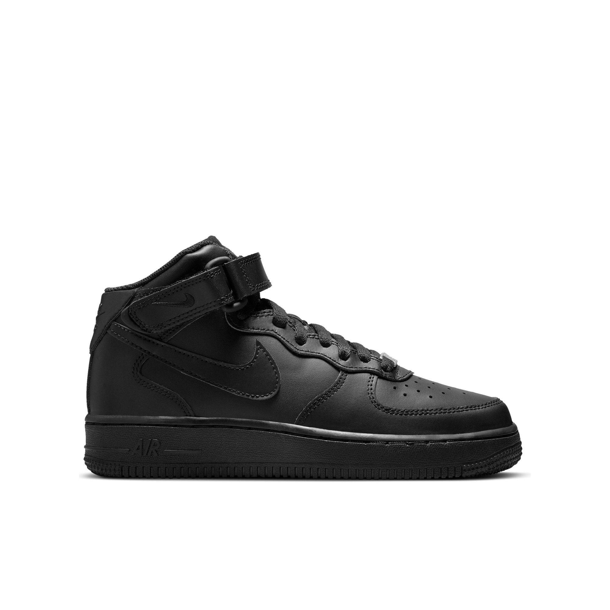 Nike Air Force 1 Black/University Red Grade School Boys' Shoe - Hibbett