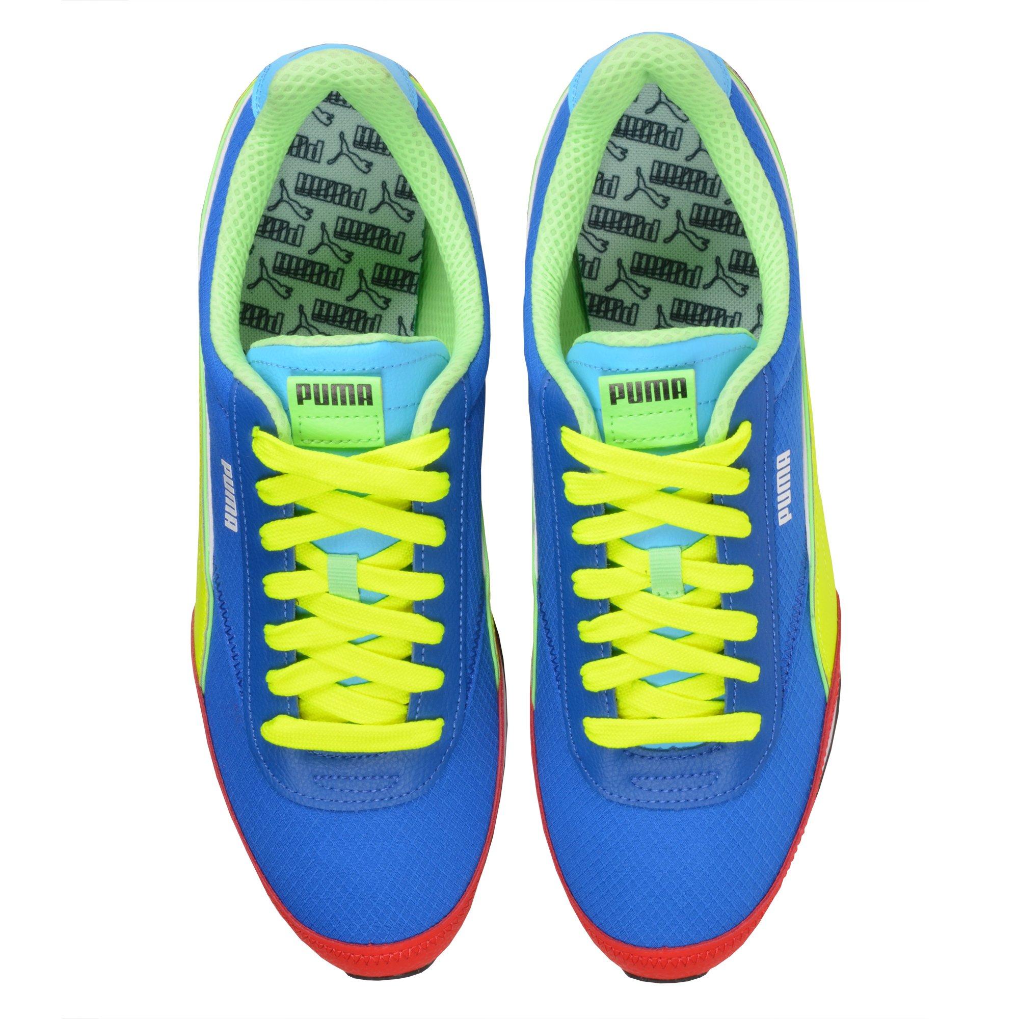 Red blue store yellow puma