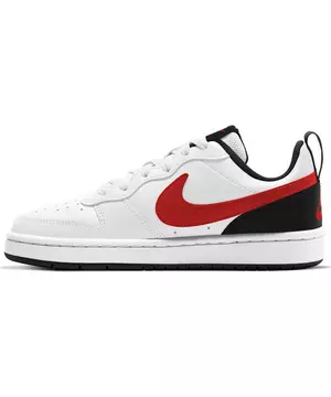 Nike Borough Low 2 "White/University Red/Black" Grade School Kids' Shoe