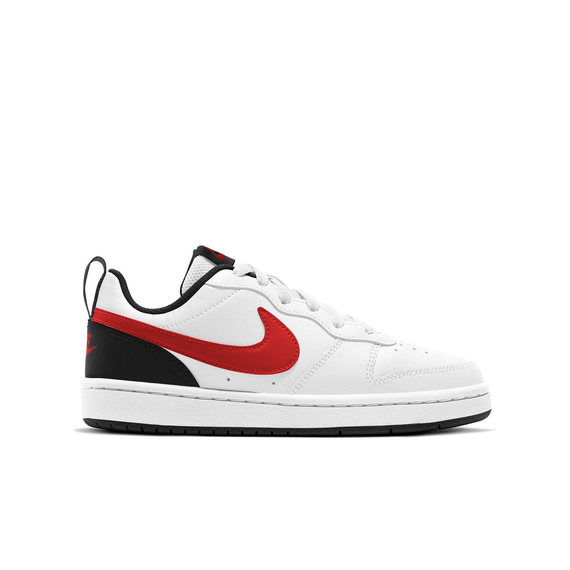 Nike Court Borough Low 2 White University Red Black Grade School Kids Shoe Hibbett City Gear