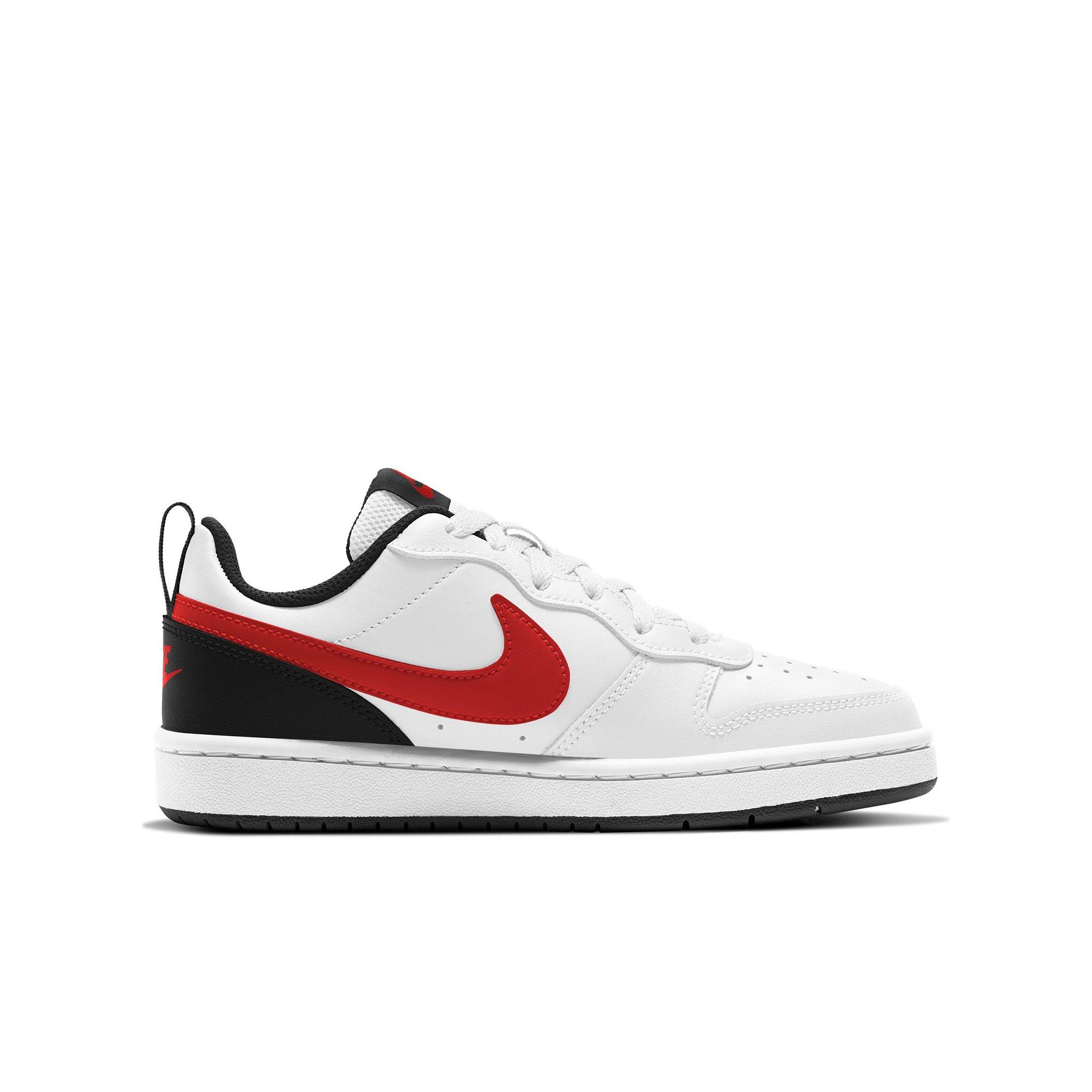 Nike Court Borough Low 2 White University Red Black Grade School Kids Shoe Hibbett City Gear