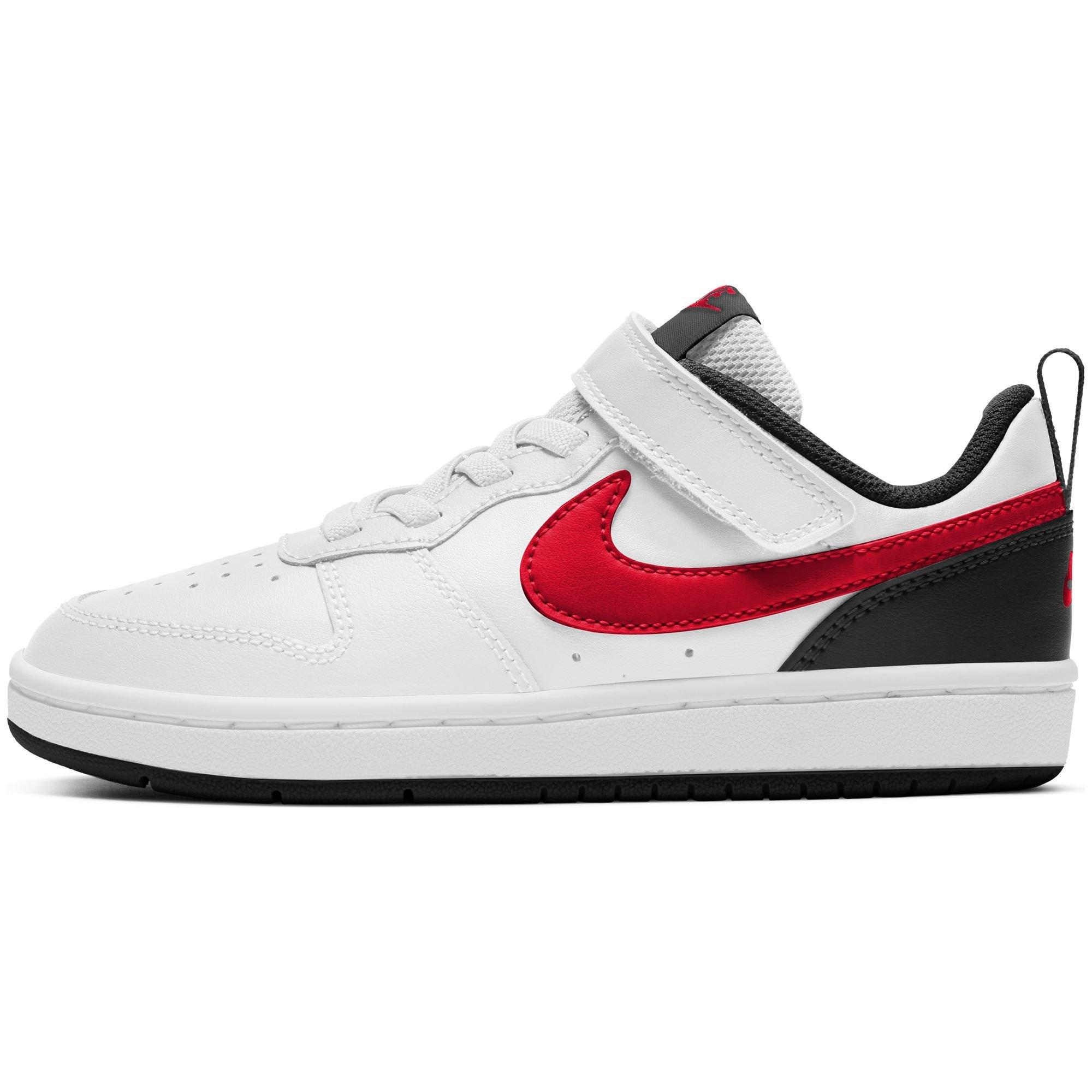 Nike Court Borough Low 2 White University Red Black Preschool Boys Shoe Hibbett City Gear