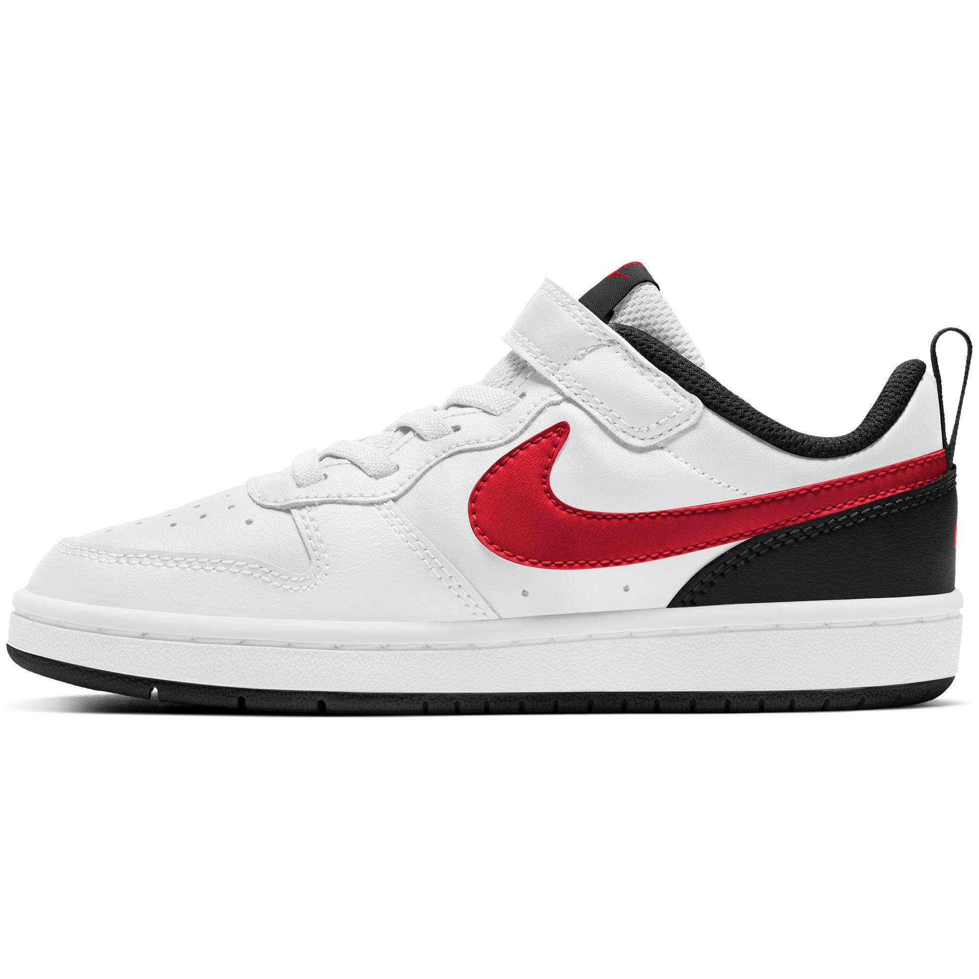 Nike Court Borough Low 2 White University Red Black Preschool Boys Shoe Hibbett City Gear