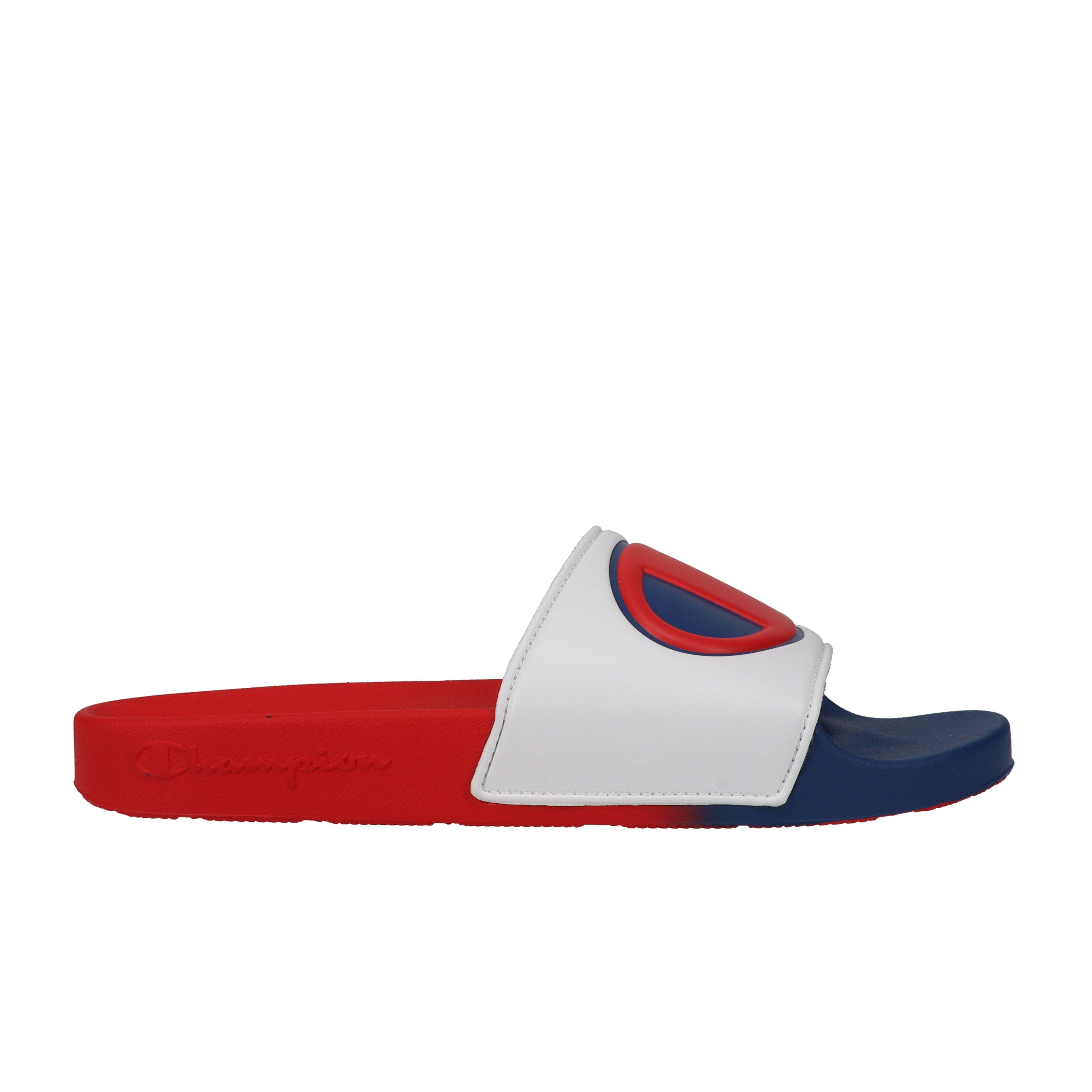 Red and cheap white champion slides