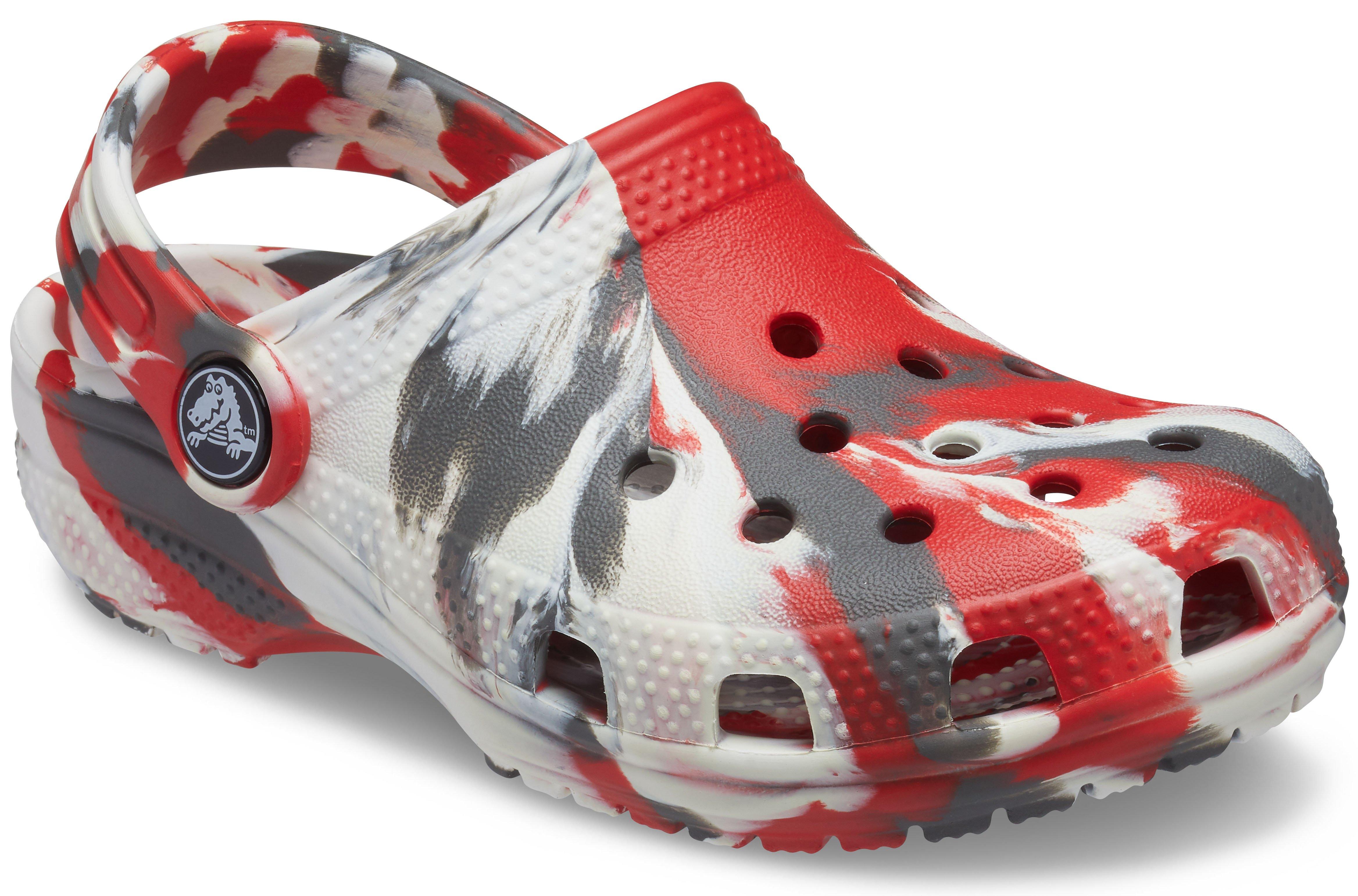 White and red on sale crocs