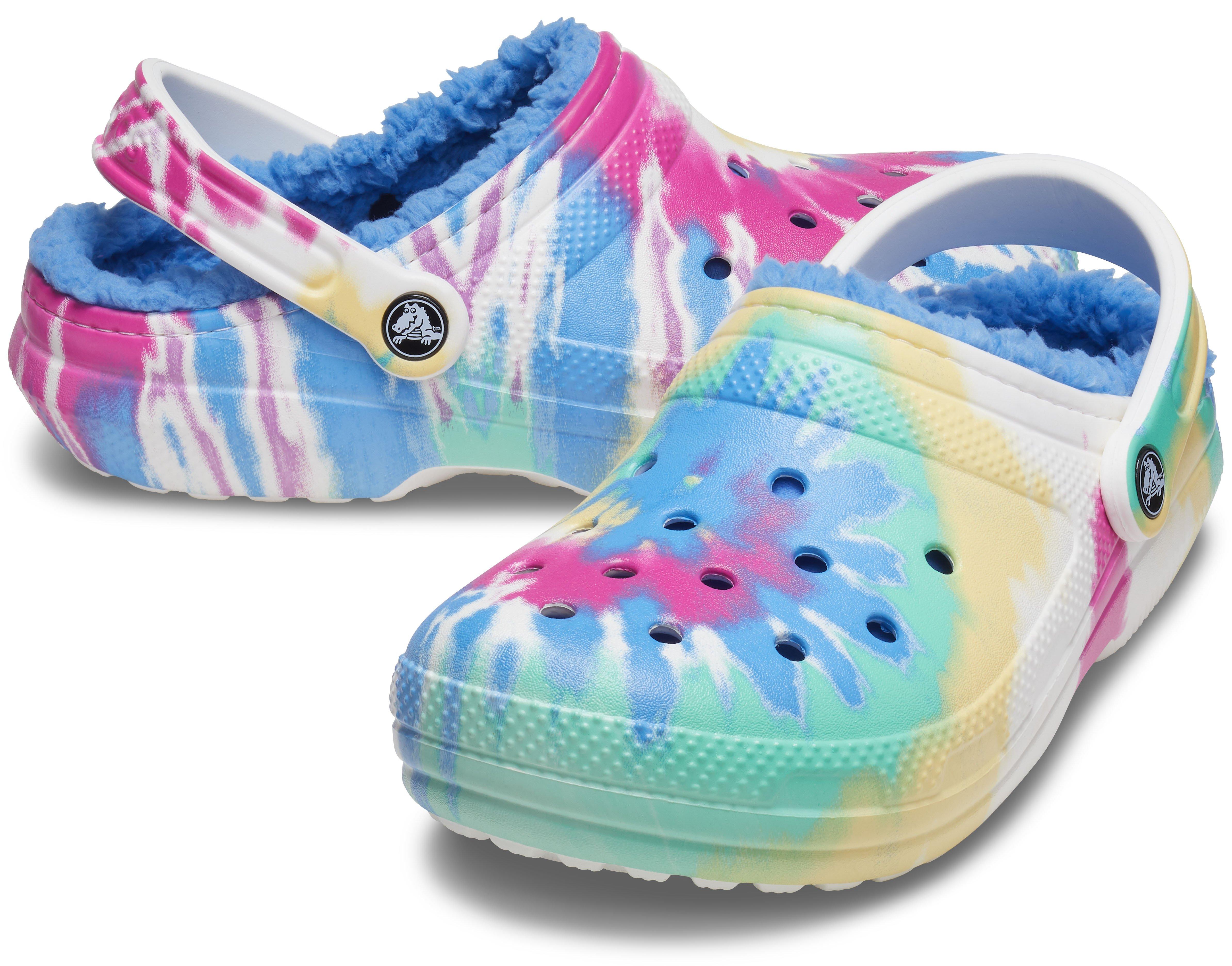 Rainbow fur online crocs