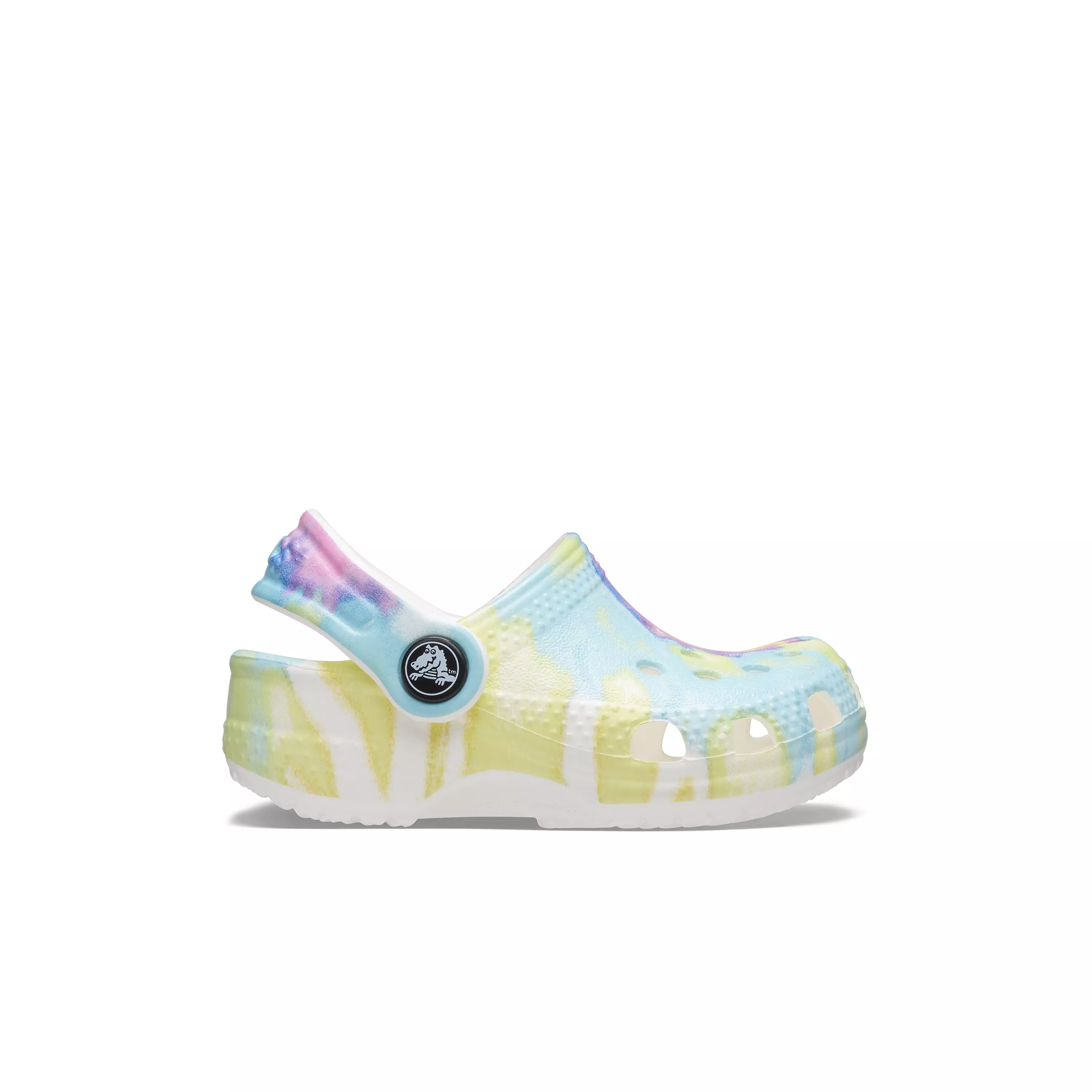 Crocs Classic Tie-Dye Graphic "White/Multi" Toddler Girls' Clog - WHITE/MULTI