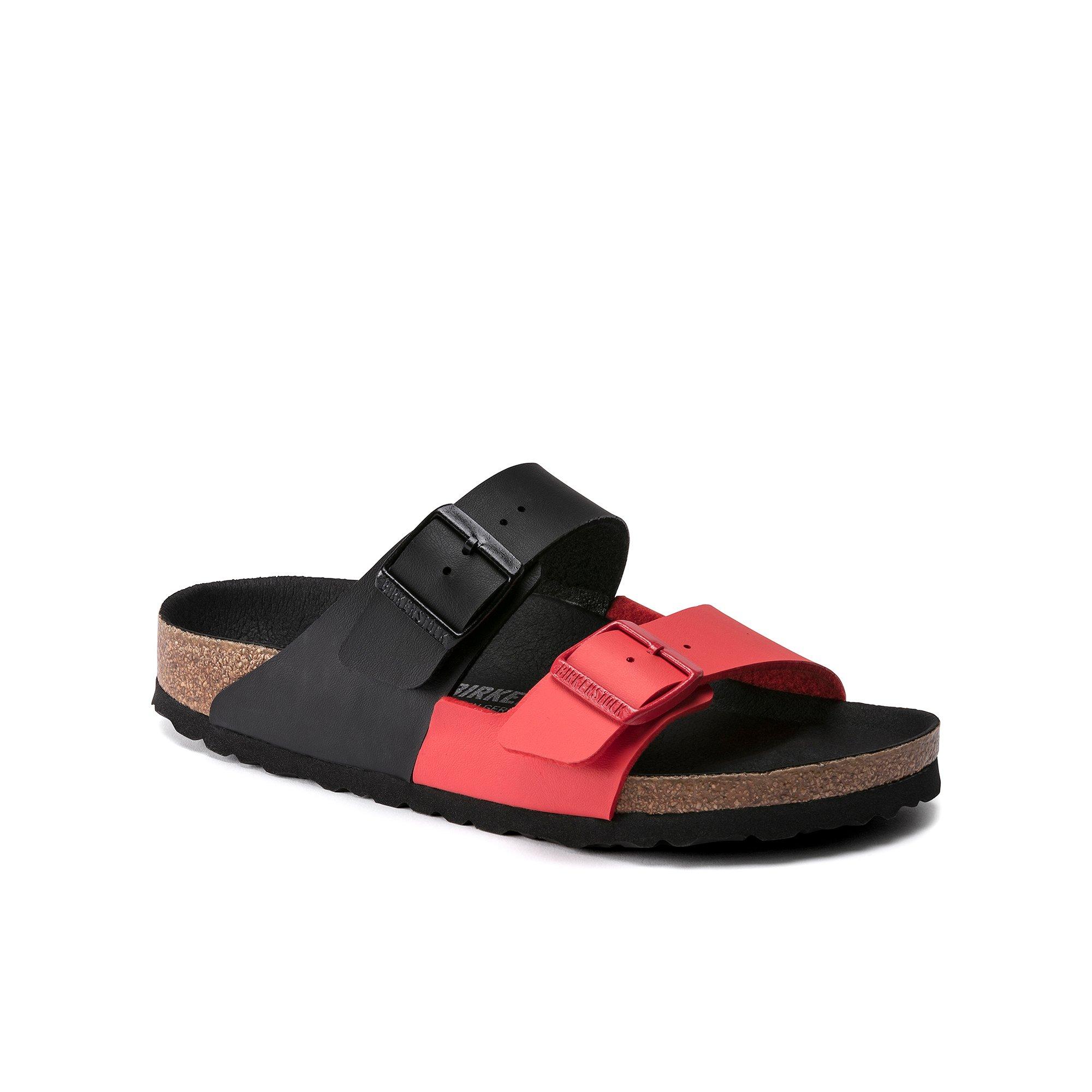 black and red birkenstocks