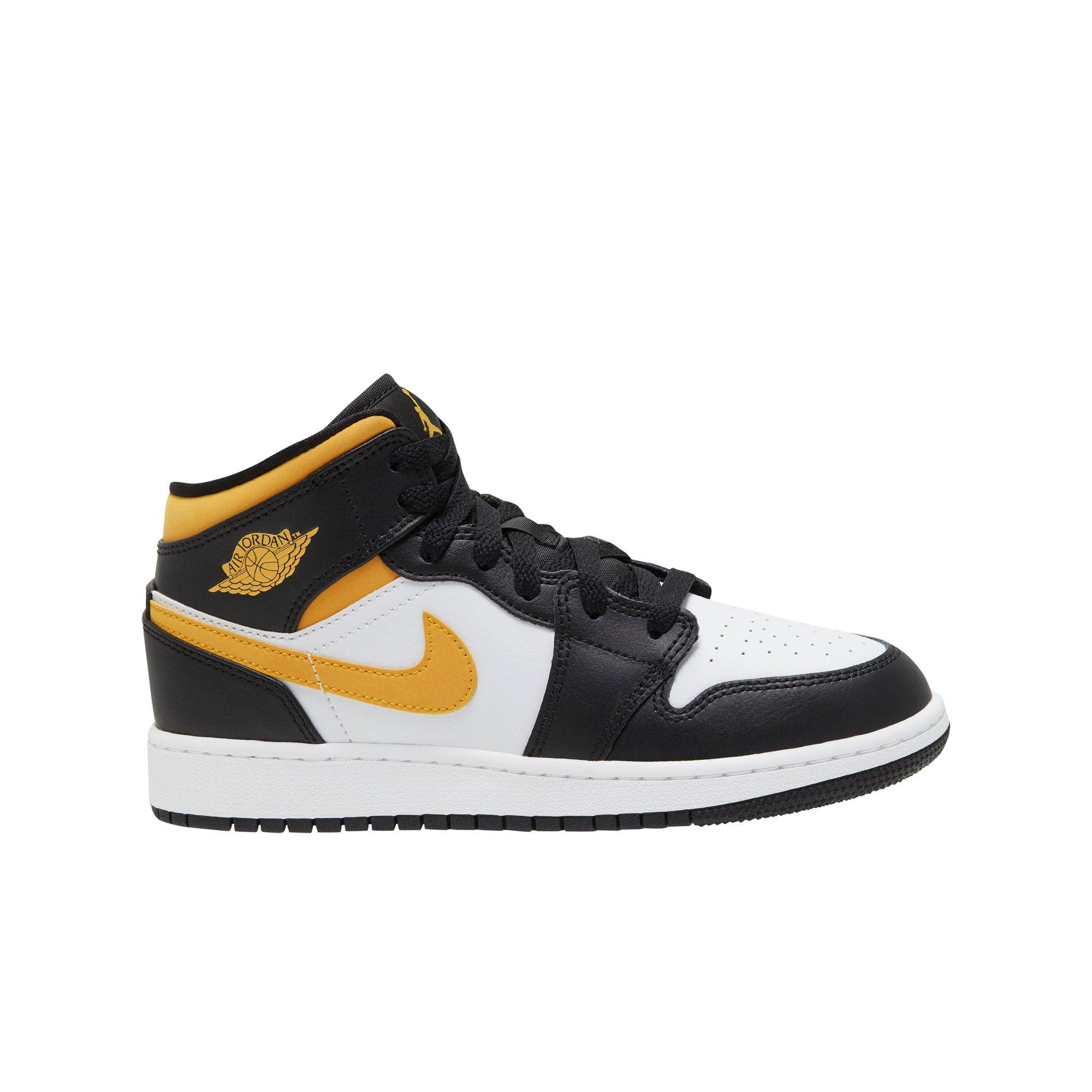 black and yellow jordan 1 grade school