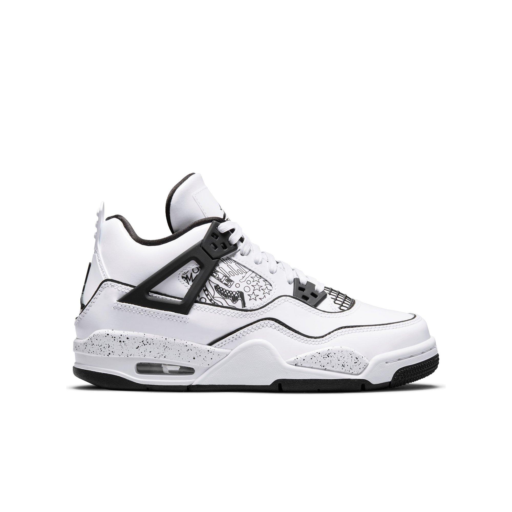 black and white jordans retro 4