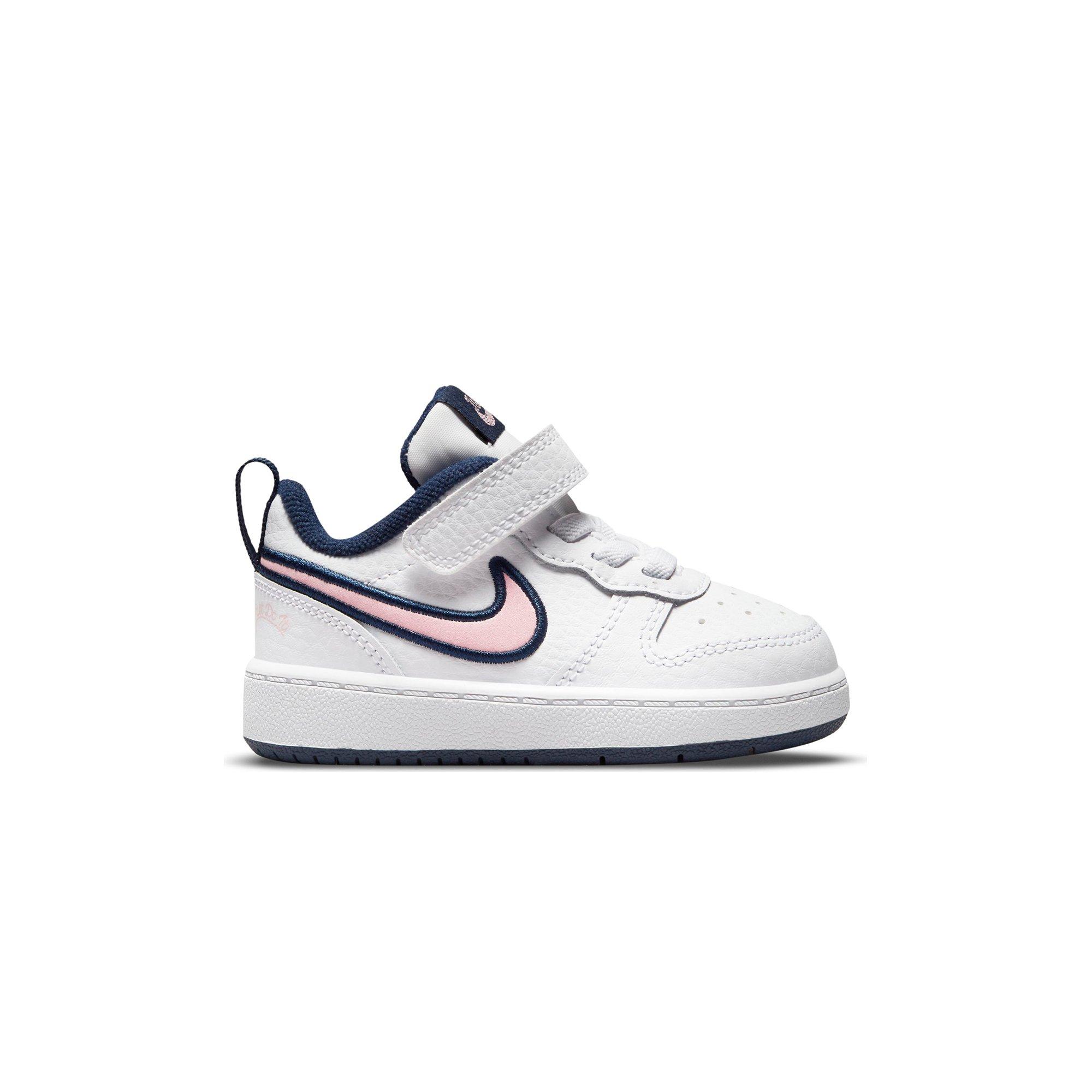 Nike Court Borough Low 2 Se White Pink Glaze Midnight Navy Toddler Girls Shoe Hibbett City Gear