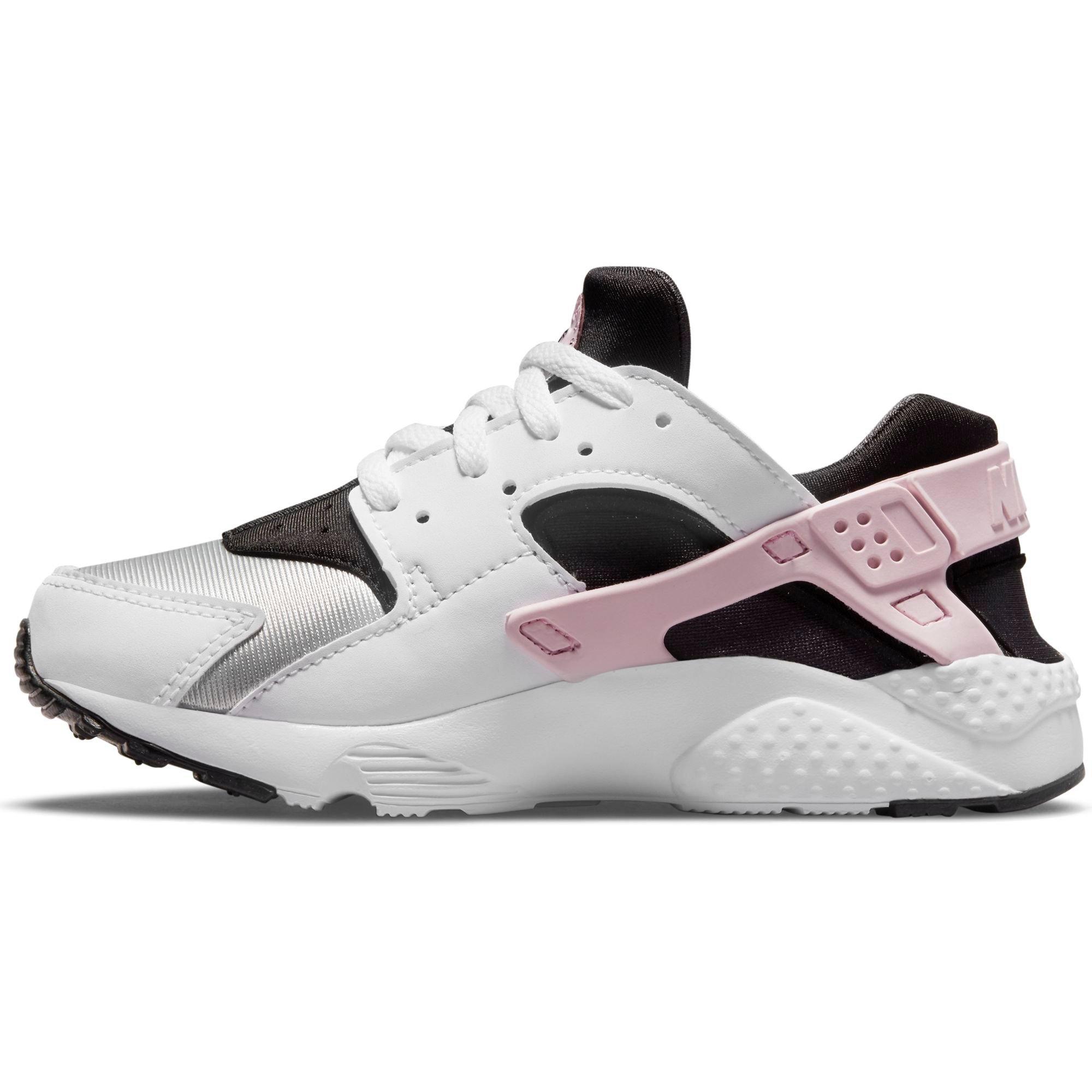 Nike Huarache Run White Pink Foam Grey Fog Off Noir Preschool Girls Shoe Hibbett