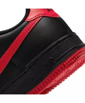 Nike Air Force 1 Black/University Red Grade School Boys' Shoe