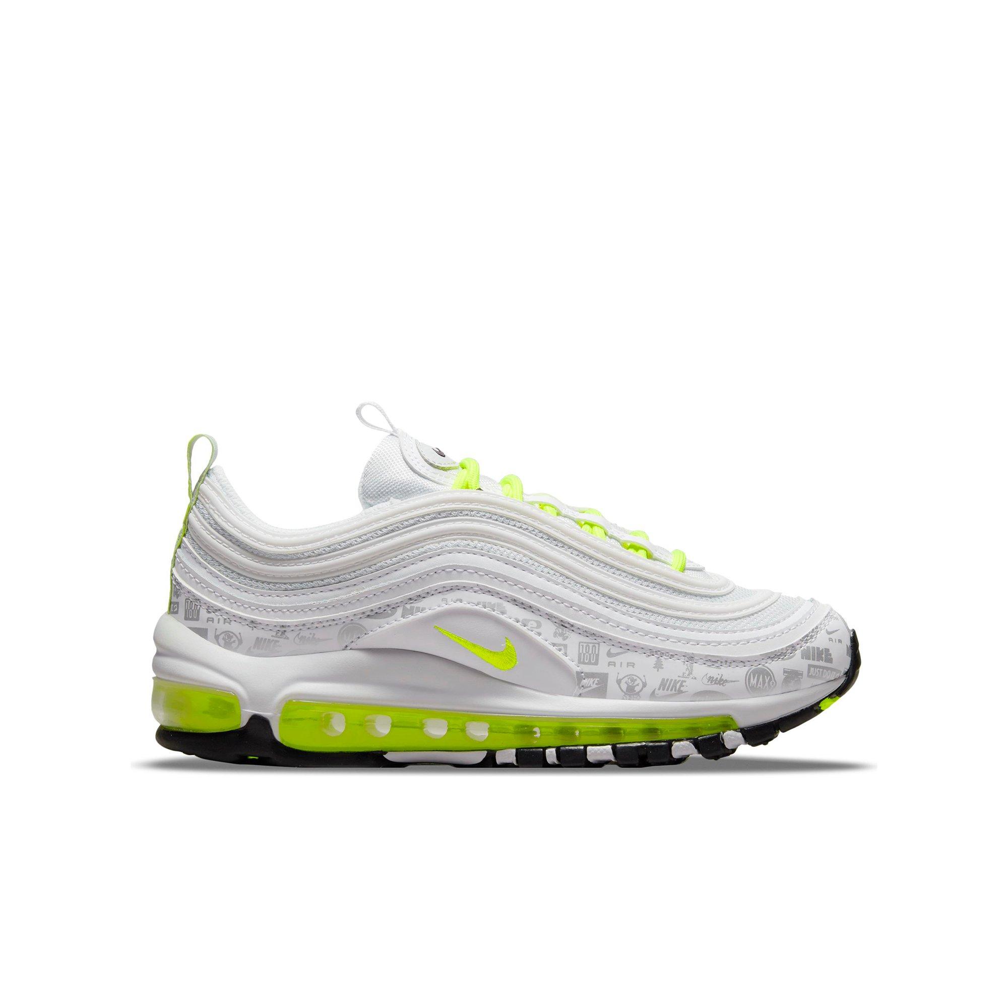 white neon green air max 97