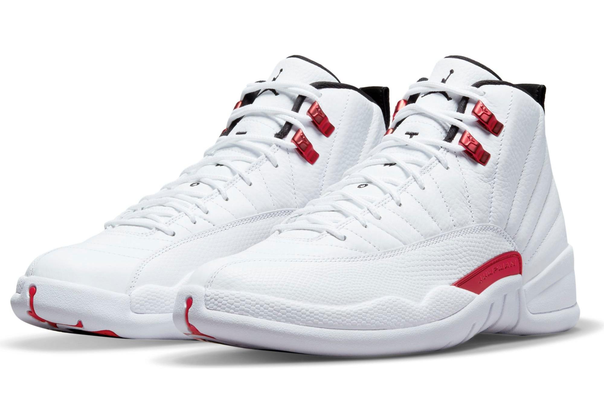 Jordan Air Jordan 12 Retro Trainers White Black Varsity Red - Men's Trainers