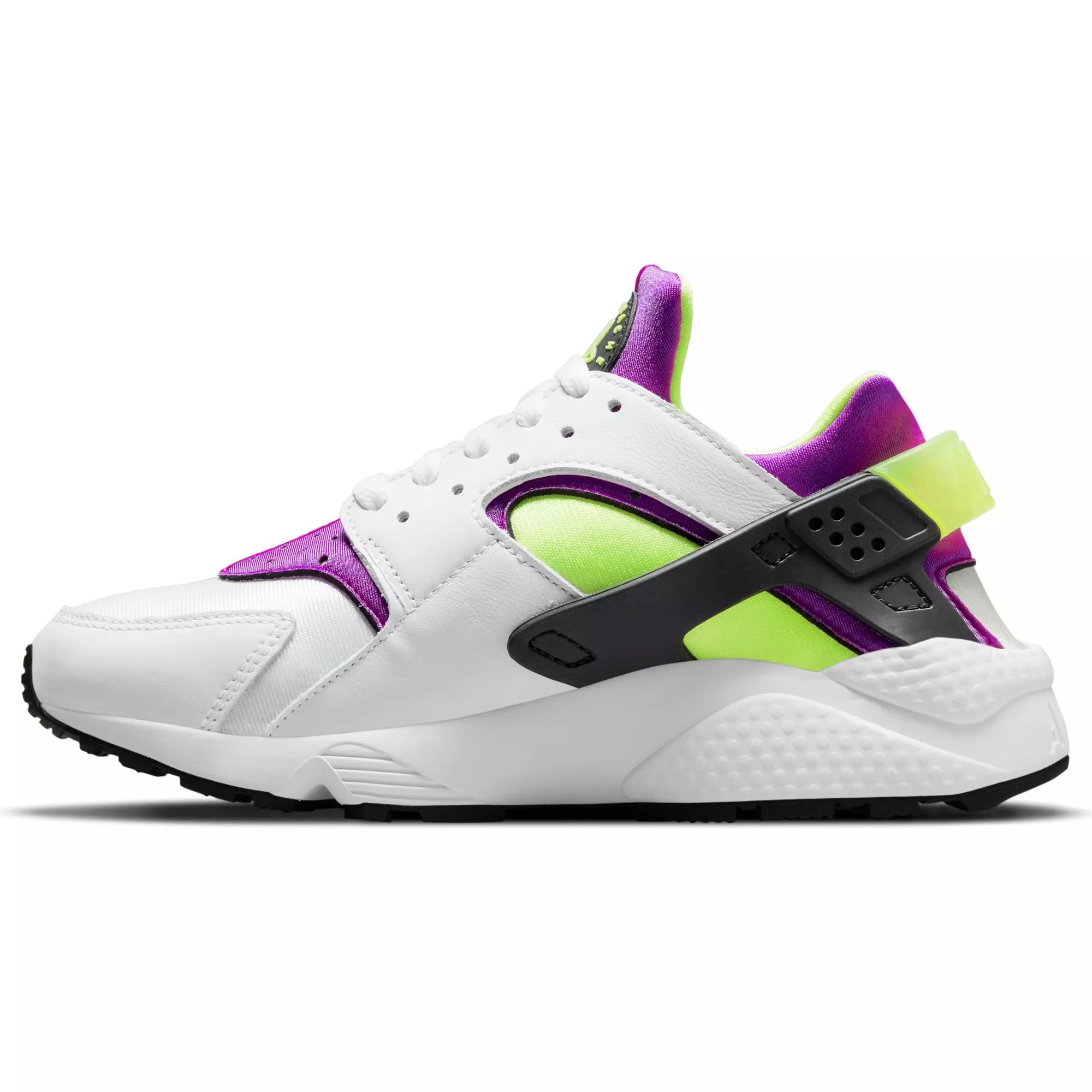 Nike Air Huarache "White/Neon Yellow/Plum/Black" Women's Shoe - WHITE/PURPLE/BLACK
