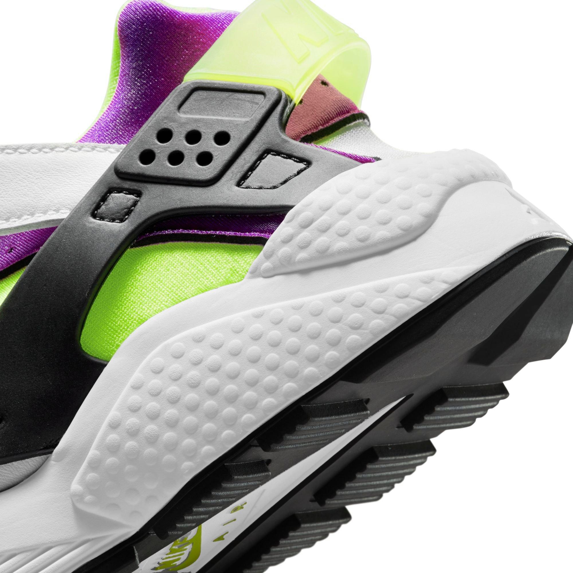 Nike Air Huarache "White/Neon Yellow/Plum/Black" Women's Shoe - WHITE/PURPLE/BLACK Thumbnail View 5