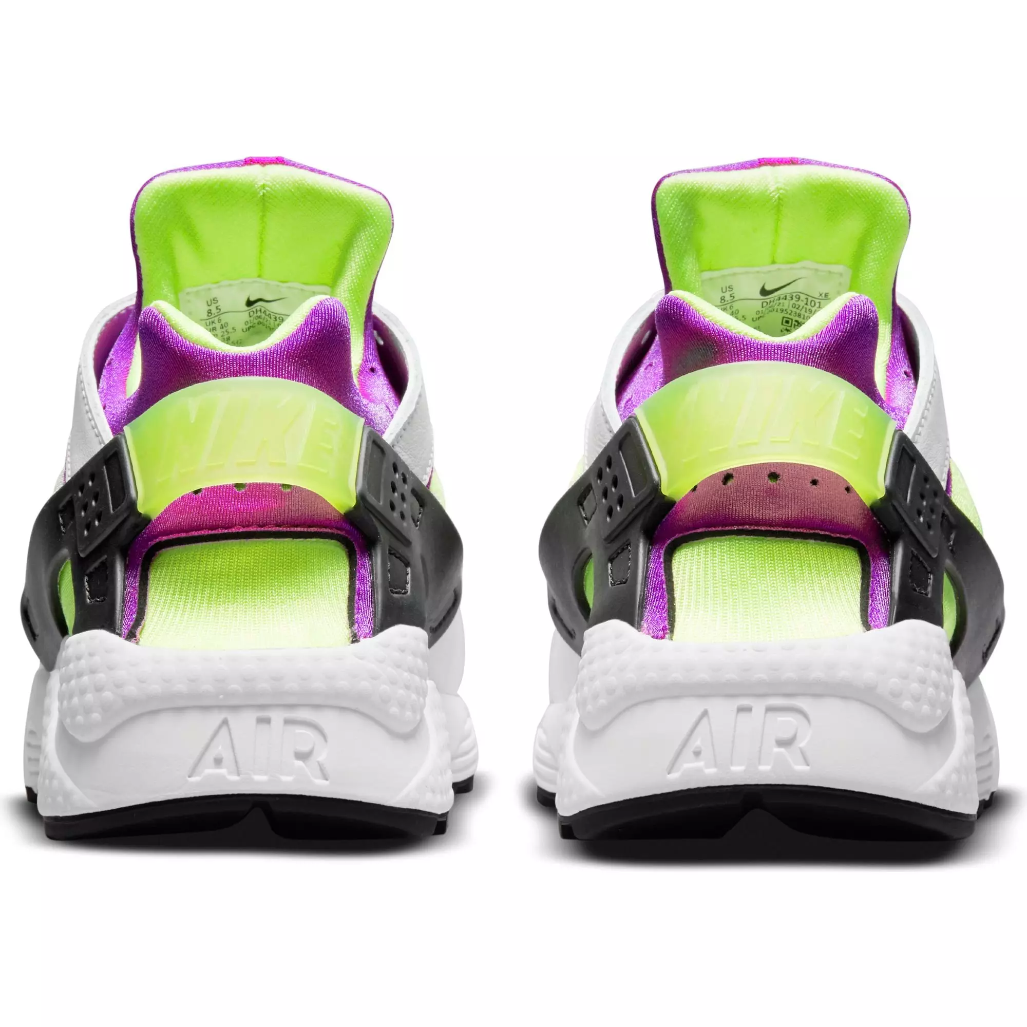 Nike Air Huarache "White/Neon Yellow/Plum/Black" Women's Shoe - WHITE/PURPLE/BLACK