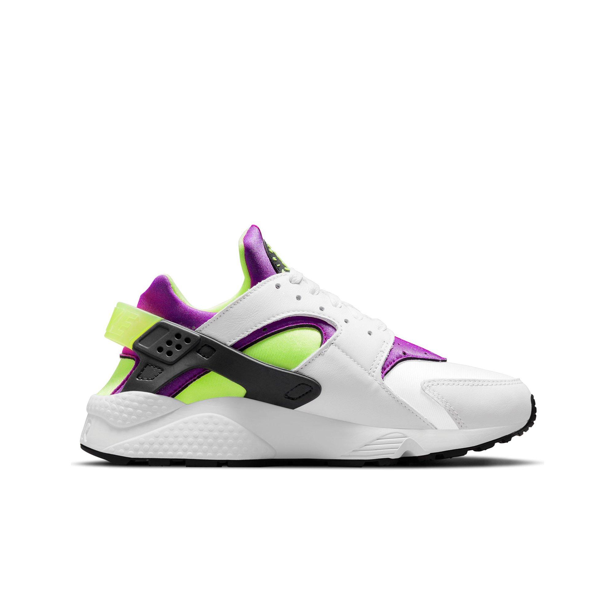 Nike Air Huarache "White/Neon Yellow/Plum/Black" Women's Shoe - WHITE/PURPLE/BLACK Thumbnail View 2