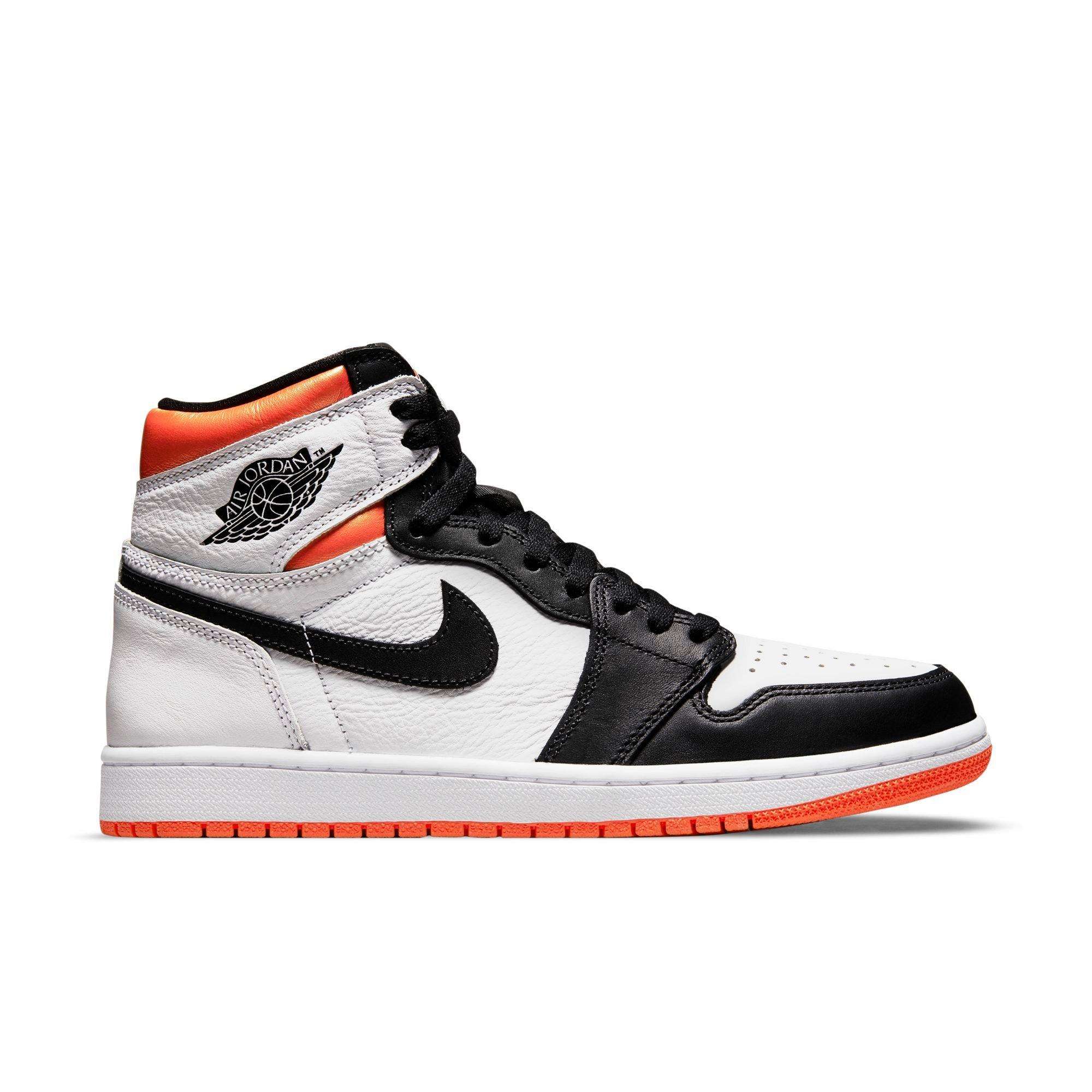 black orange and white jordan 1