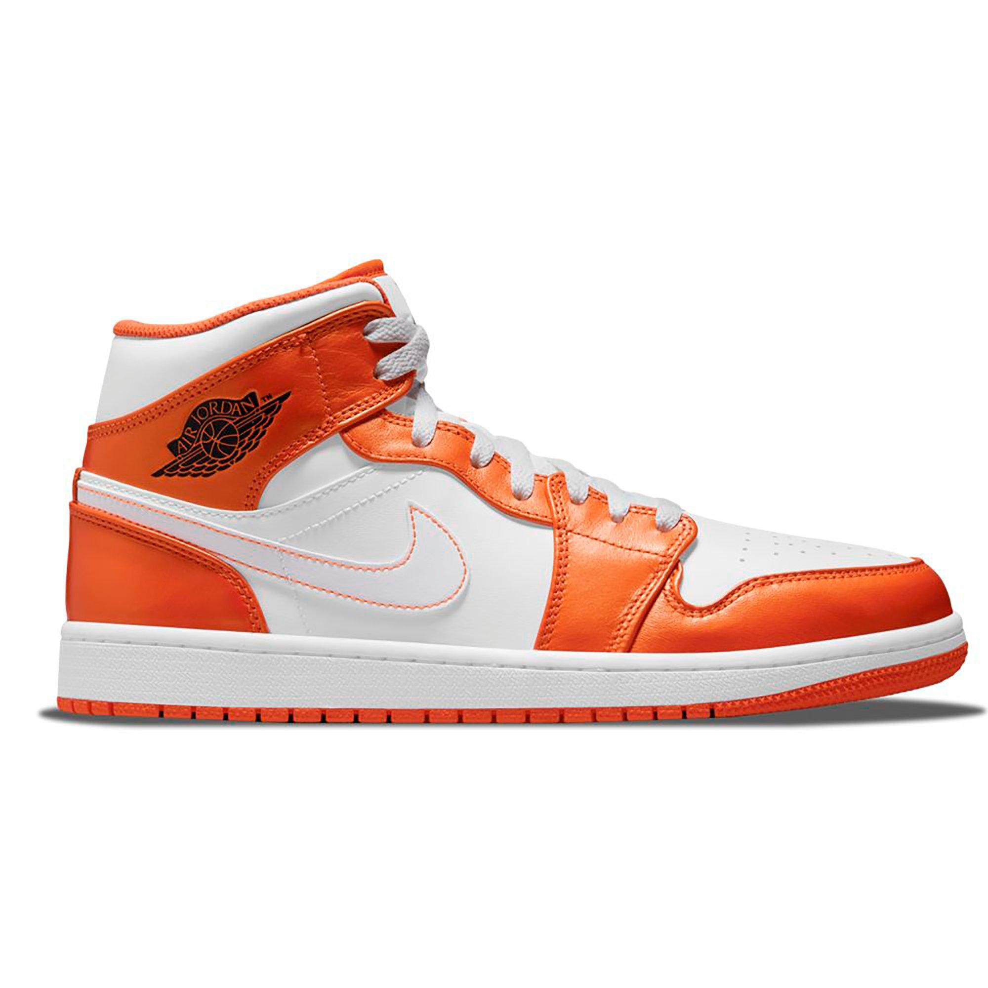 Jordan 1 Mid White/Arctic Orange/Black Men's Shoe - Hibbett