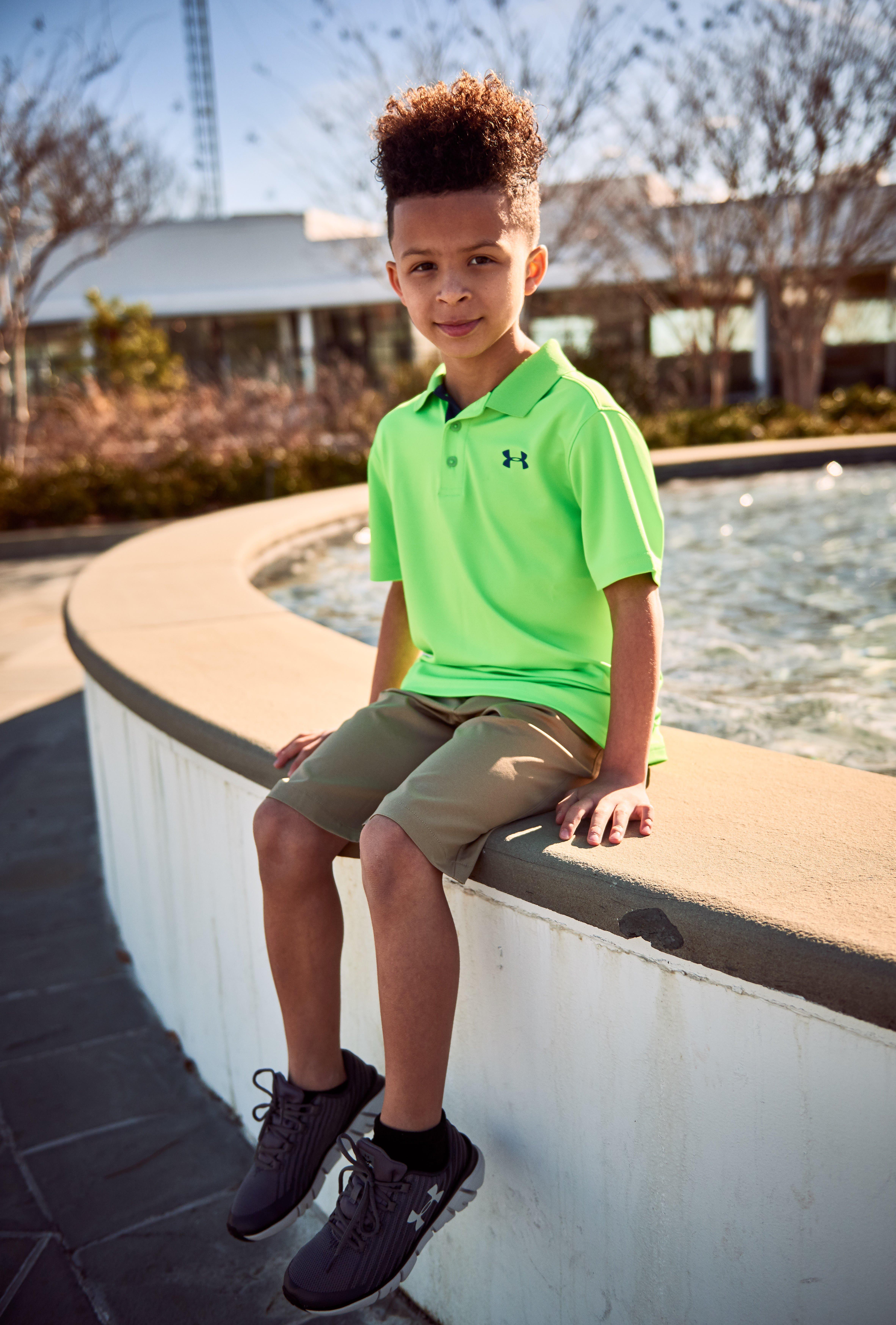 boys under armour khaki shorts