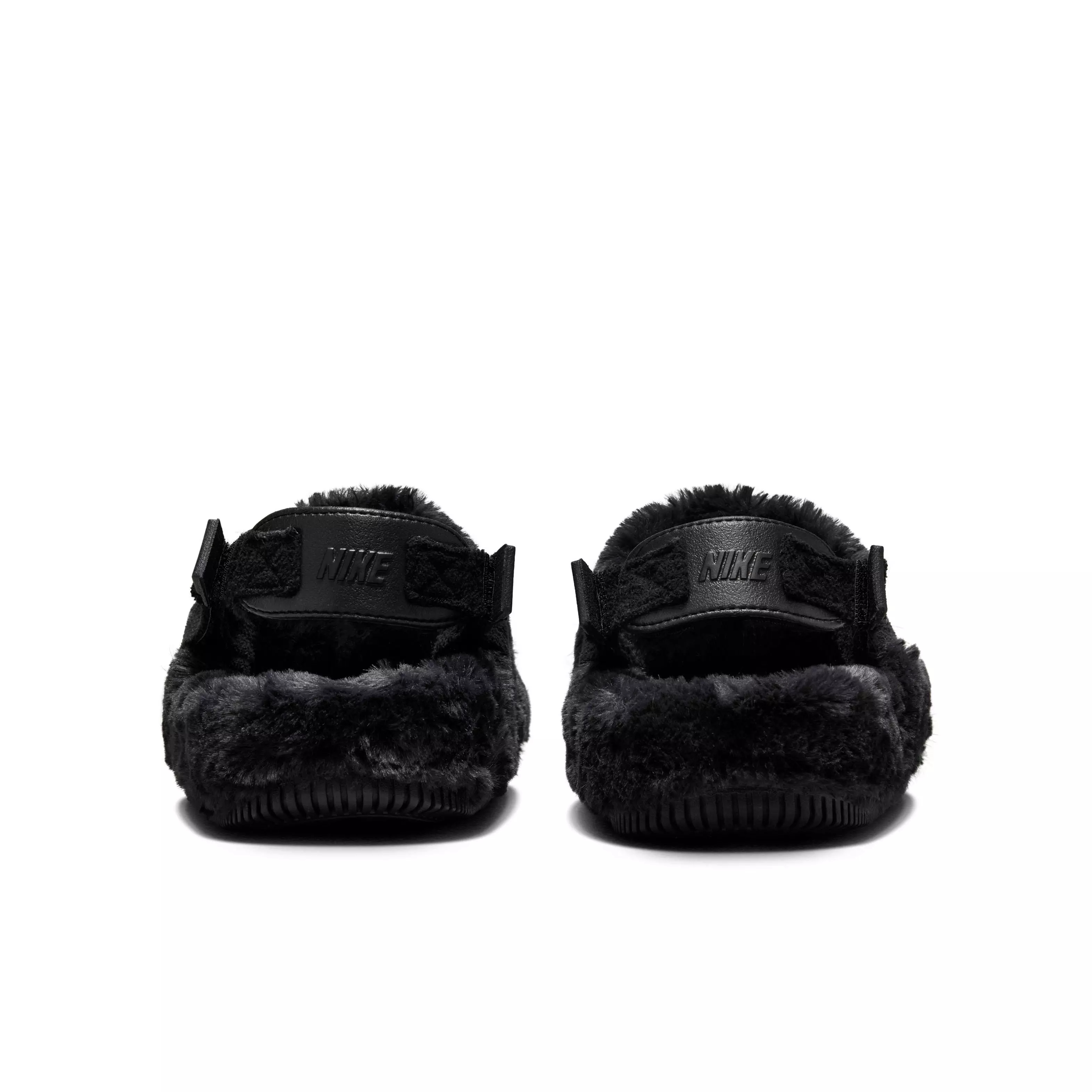 Nike Calm Fuzzy Fur "Black/Black" Women's Mule - BLACK/BLACK