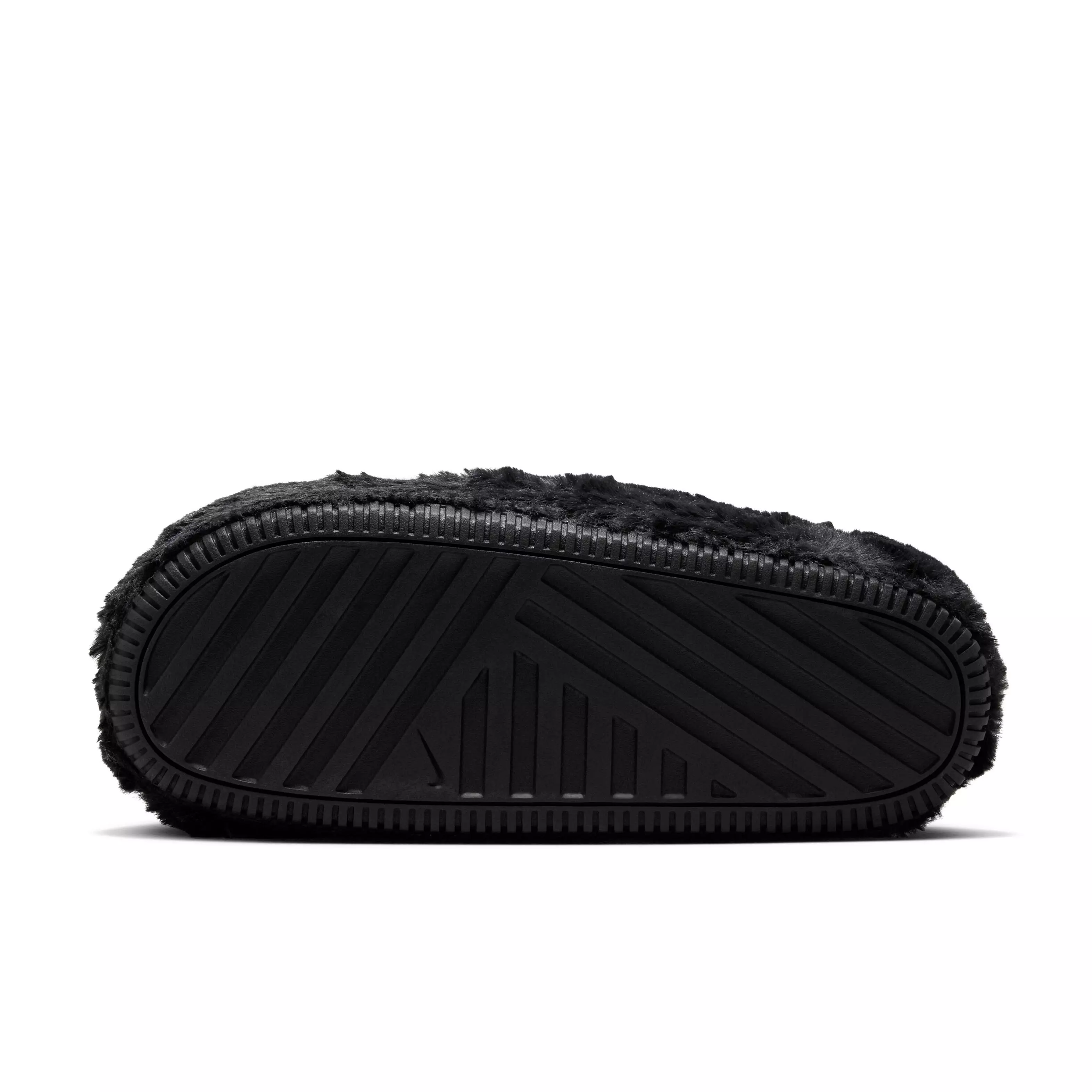 Nike Calm Fuzzy Fur "Black/Black" Women's Mule - BLACK/BLACK