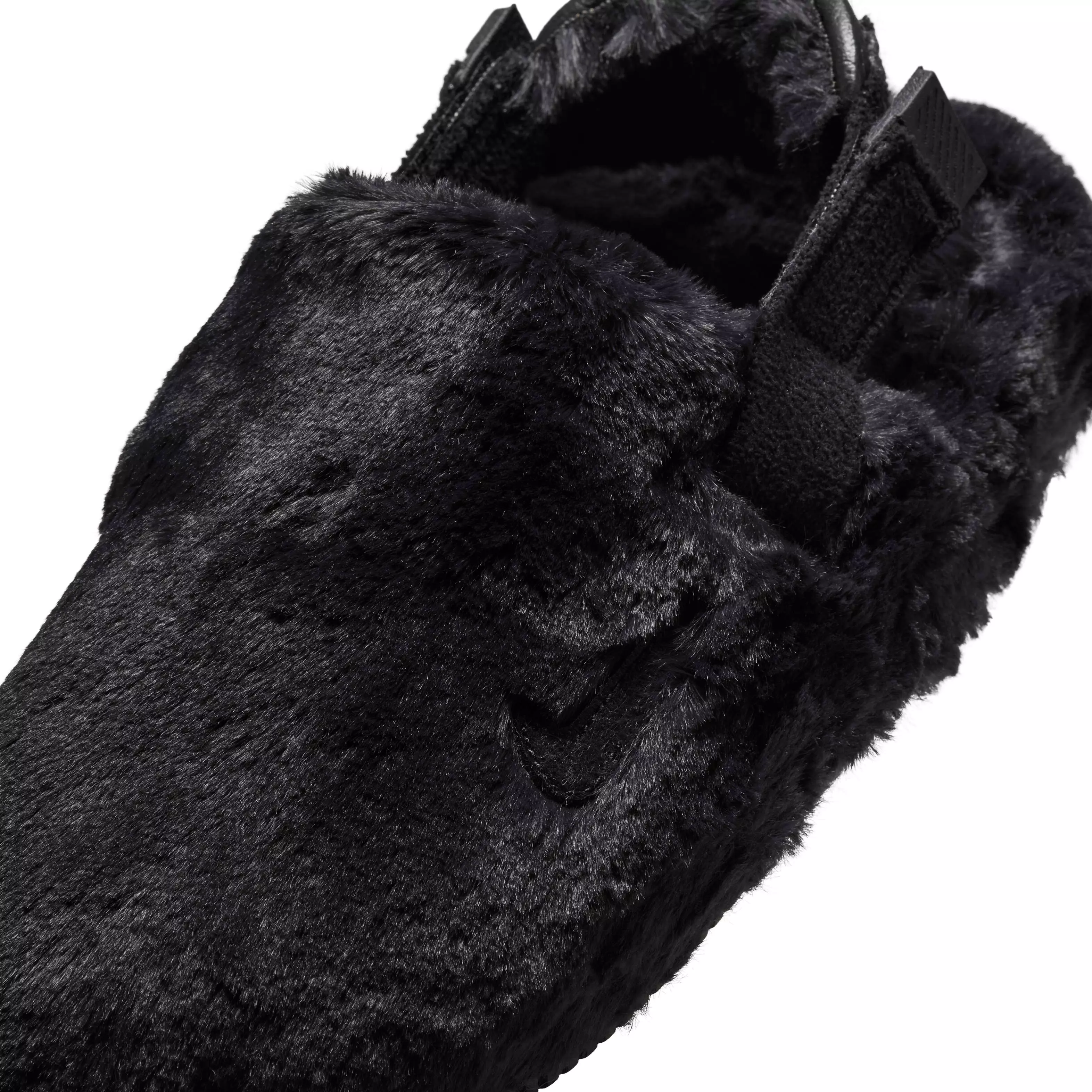 Nike Calm Fuzzy Fur "Black/Black" Women's Mule - BLACK/BLACK