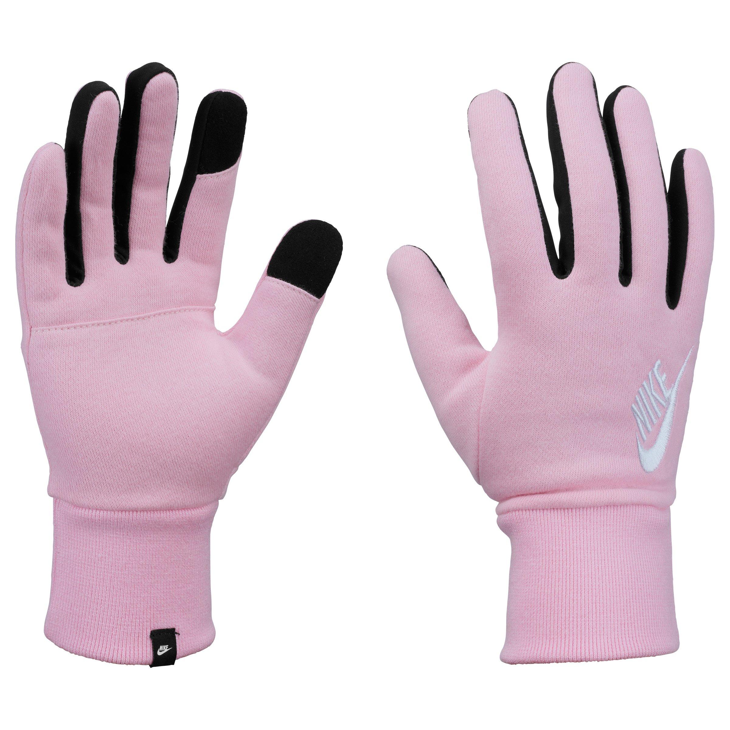 Nike Women's Club Fleece Gloves - PINK/BLACK Thumbnail View 1