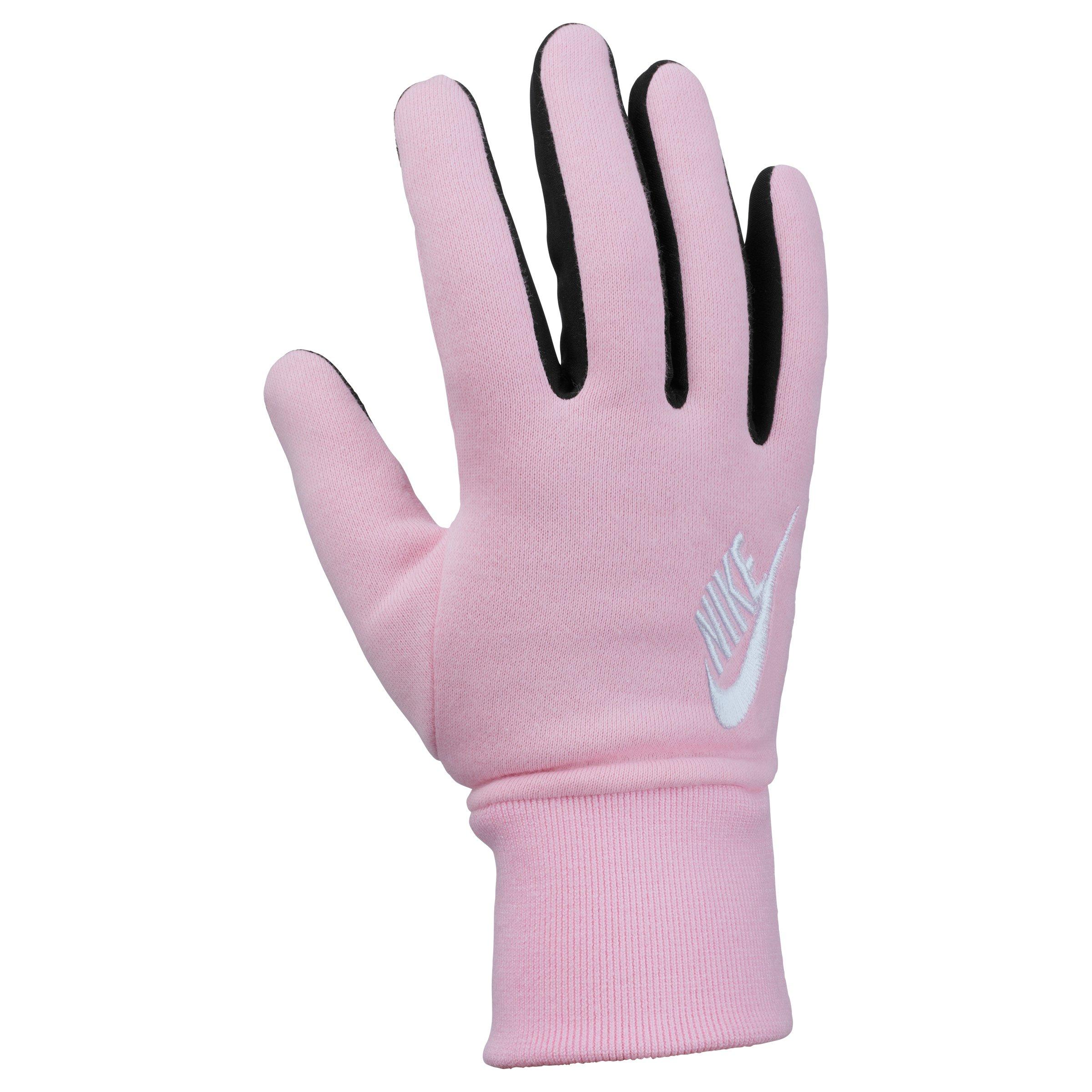 Nike Women's Club Fleece Gloves - PINK/BLACK Thumbnail View 2