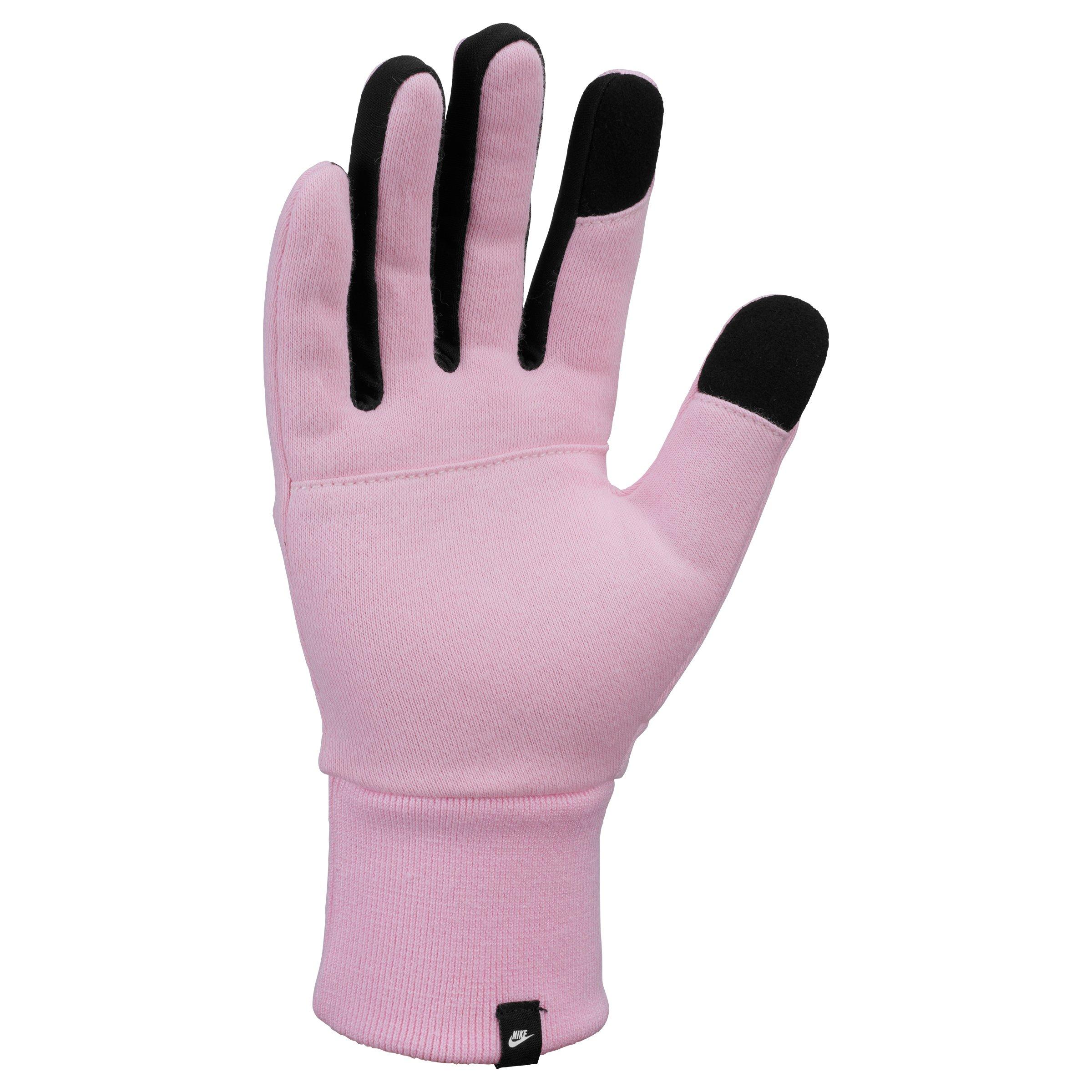Nike Women's Club Fleece Gloves - PINK/BLACK Thumbnail View 3