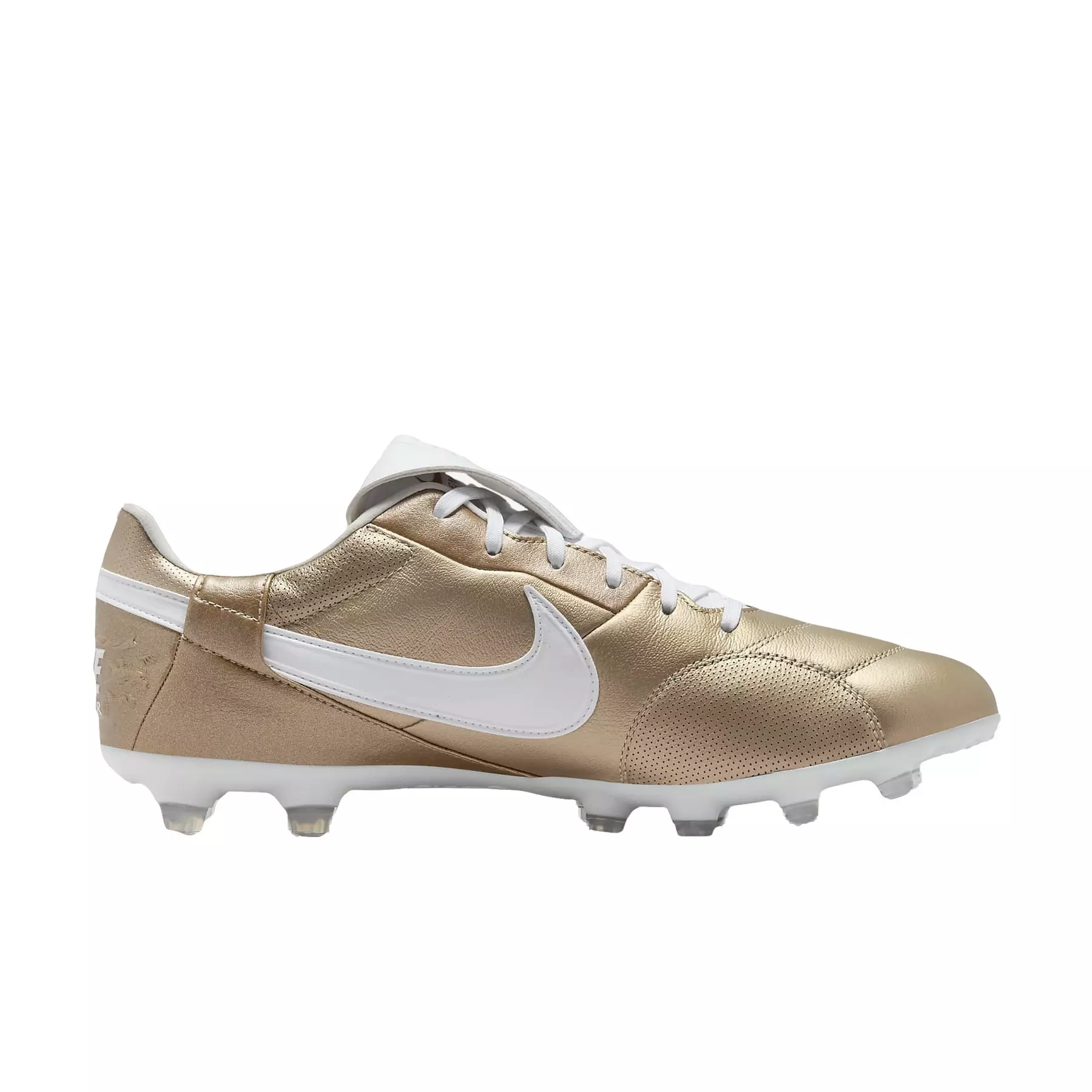 Nike Premier 3 Firm Ground "Metallic Gold Grain/White" Men's Soccer Cleat - GOLD/WHITE