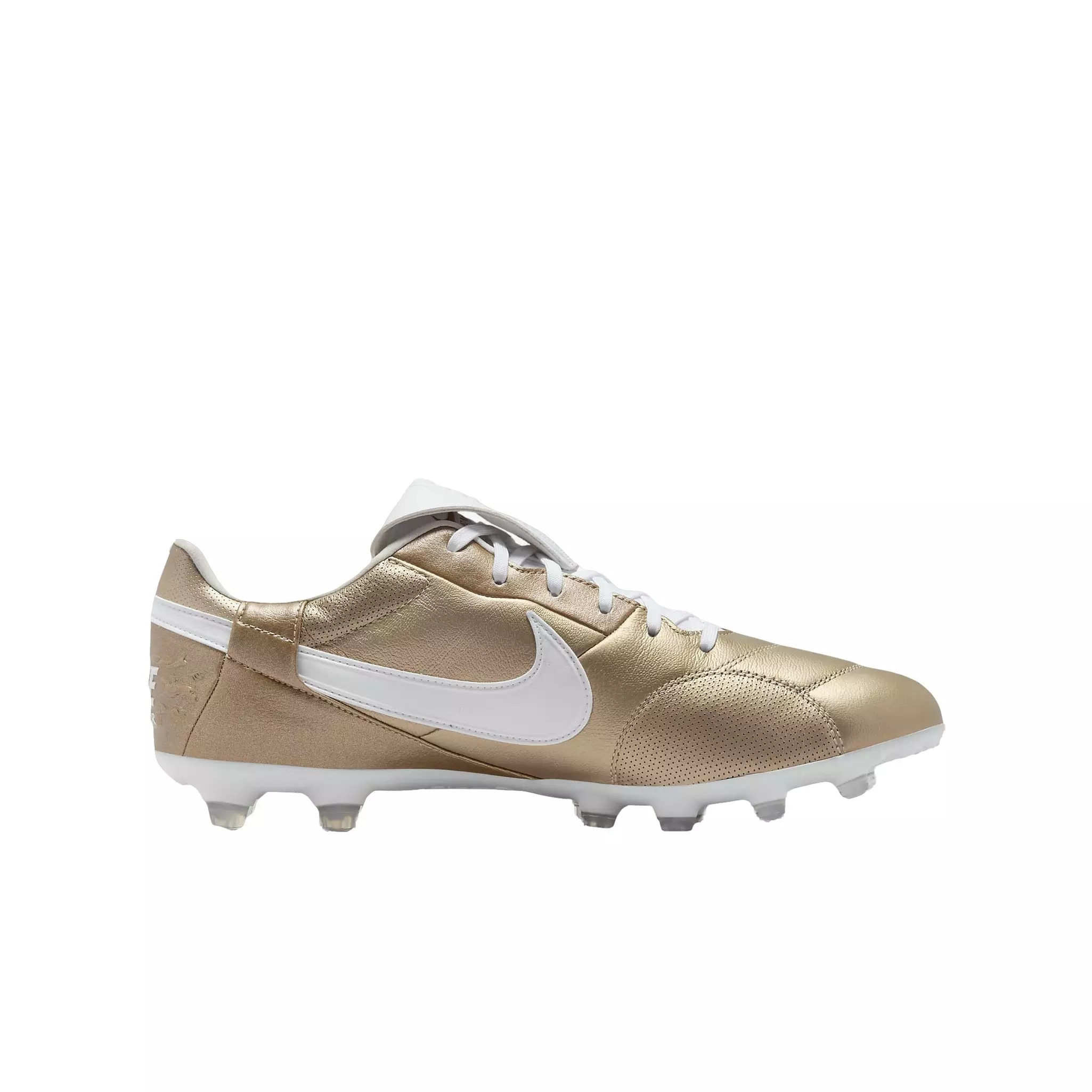 Nike Premier 3 Firm Ground "Metallic Gold Grain/White" Grade School Kids' Soccer Cleat - GOLD/WHITE