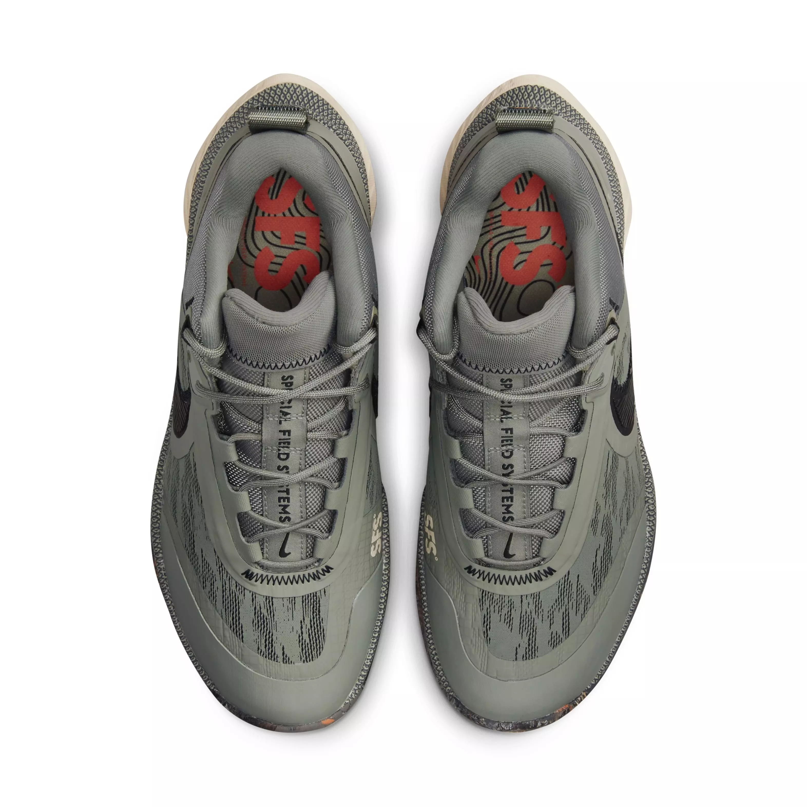 Nike React SFB Carbon "Dark Stucco/Black/Rattan/Total Orange" Men's Elite Outdoor Shoe - GREY