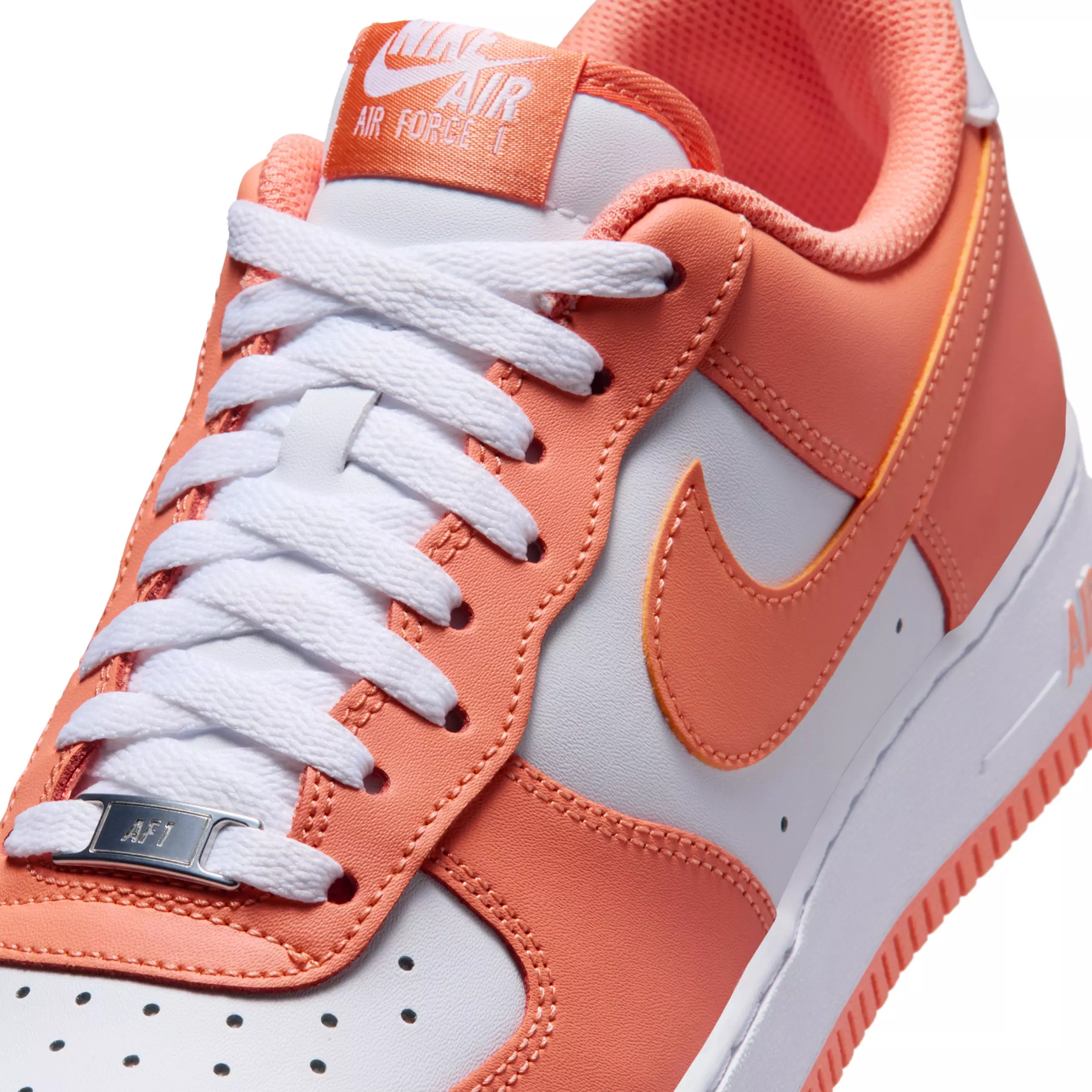 Nike Air Force 1 '07 "White/White/Orange Frost" Men's Shoe - WHITE/WHITE/ORANGE
