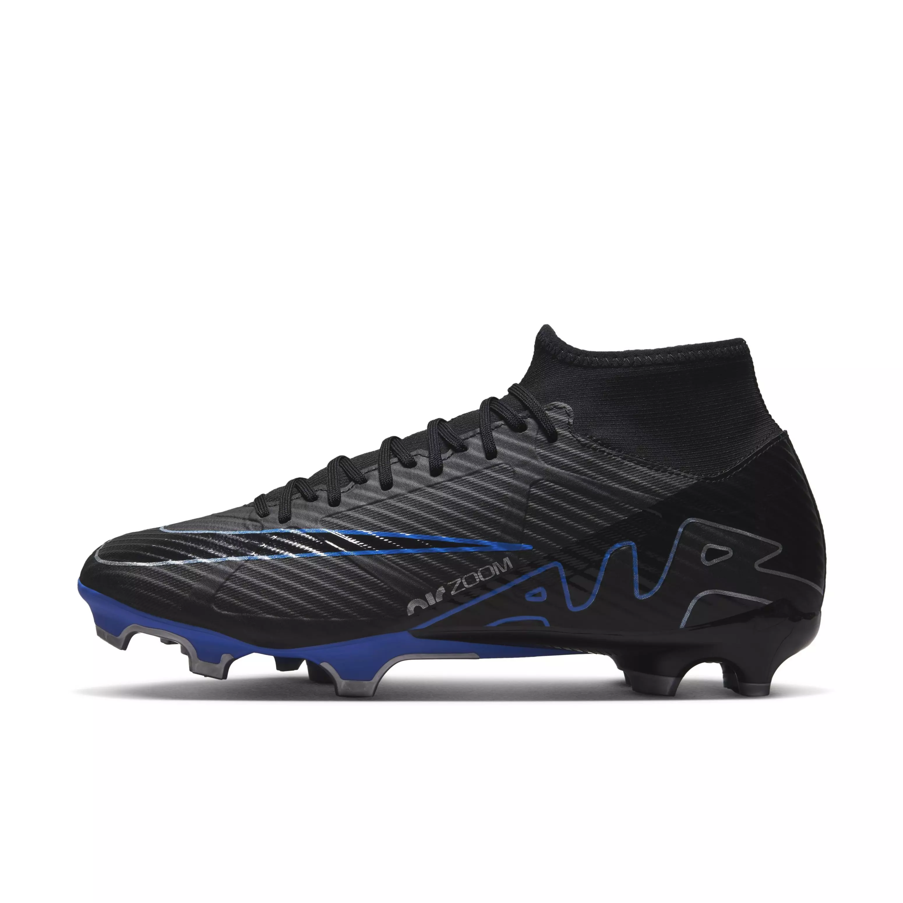 Nike Mercurial Superfly 9 Academy Multi "Black/Hyper Royal/Chrome" Men's Soccer Cleat - BLACK/ROYAL/CHROME