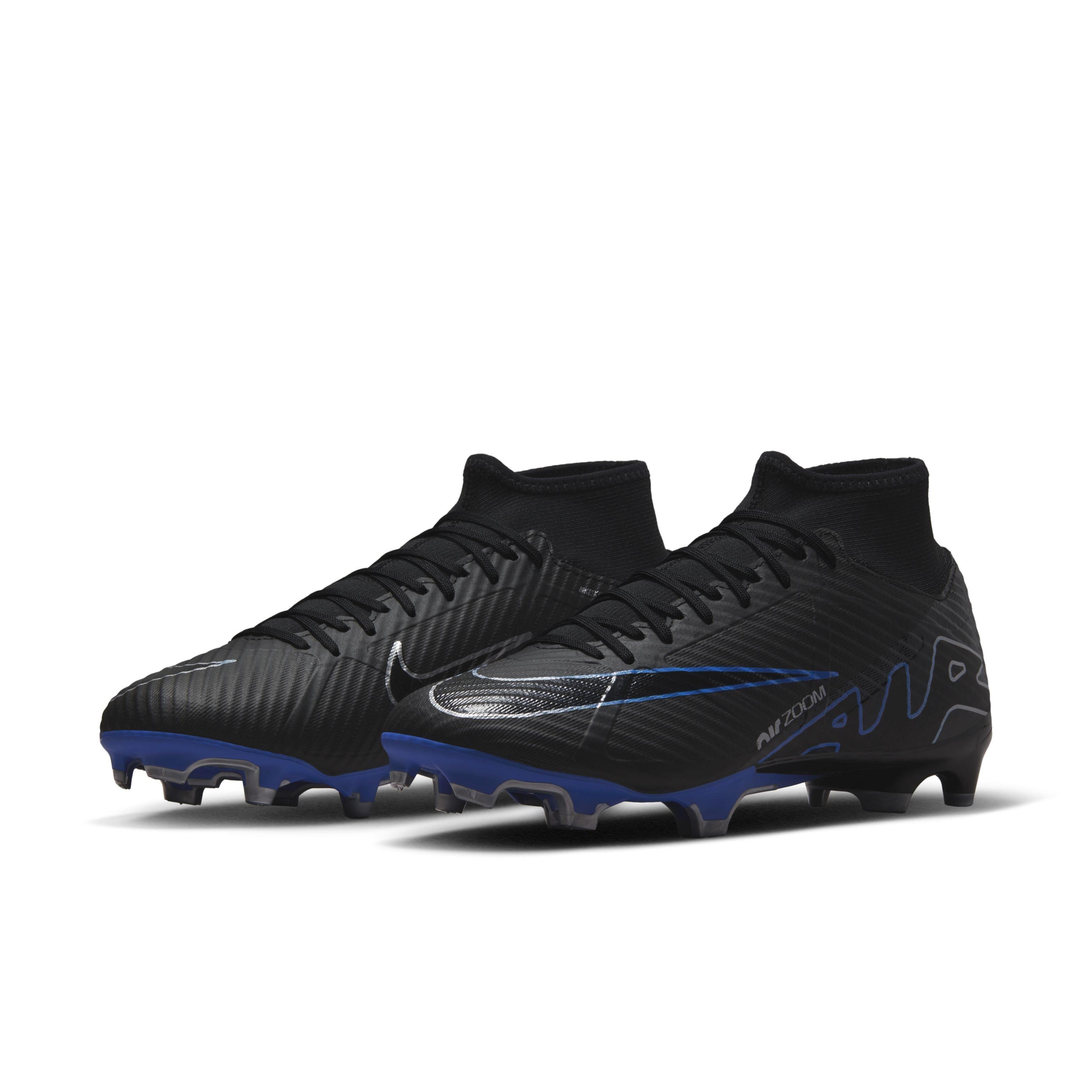 Nike Mercurial Superfly 9 Academy Multi Grade School Kids' "Black/Hyper Royal/Chrome" Soccer Cleat