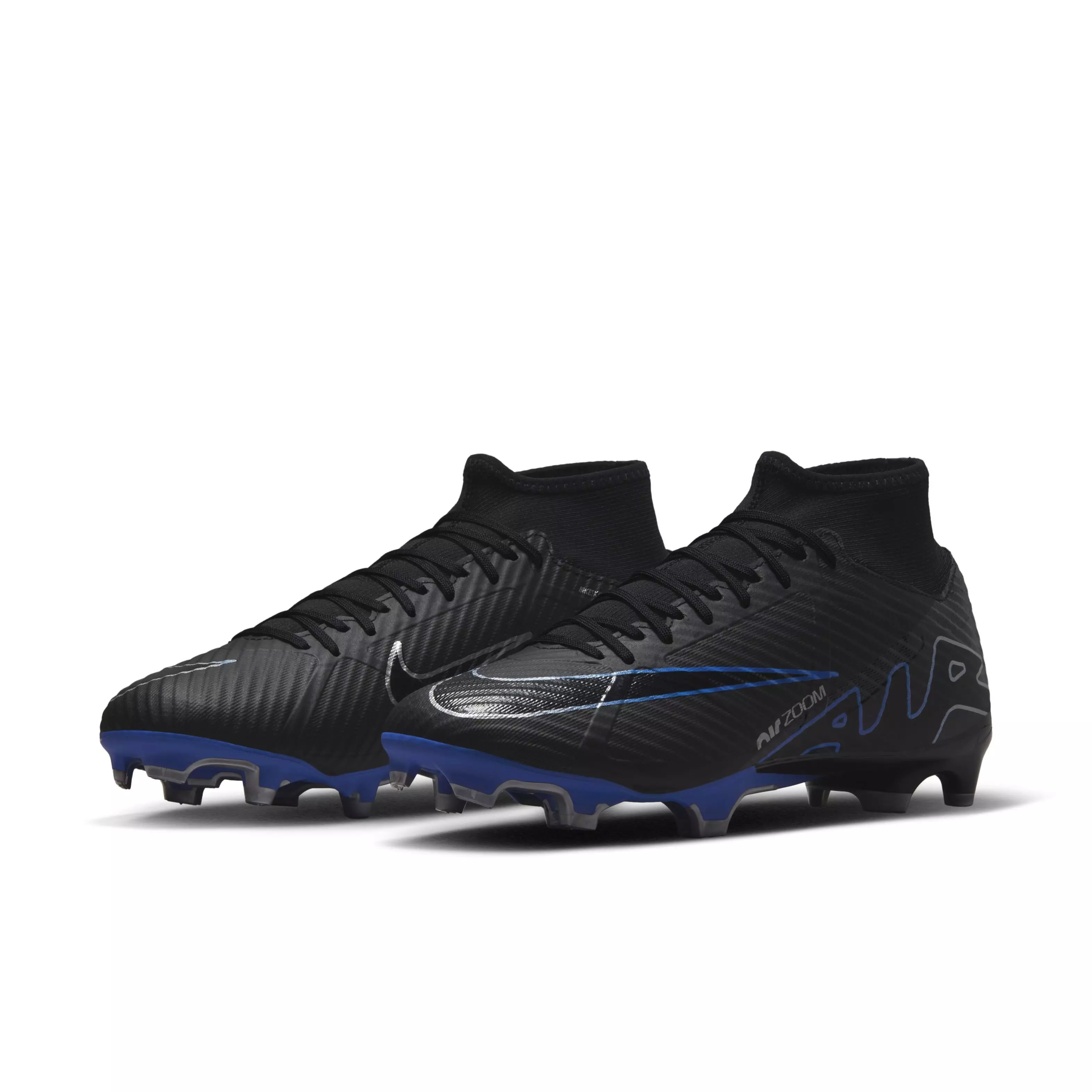 Nike Mercurial Superfly 9 Academy Multi "Black/Hyper Royal/Chrome" Grade School Kids' Soccer Cleat - BLACK/ROYAL/CHROME